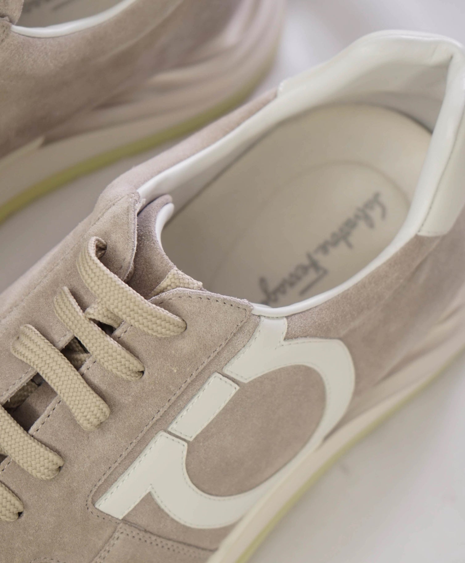 $850 Salvatore Ferragamo Grey Sneakers Suede Footwear 11 M