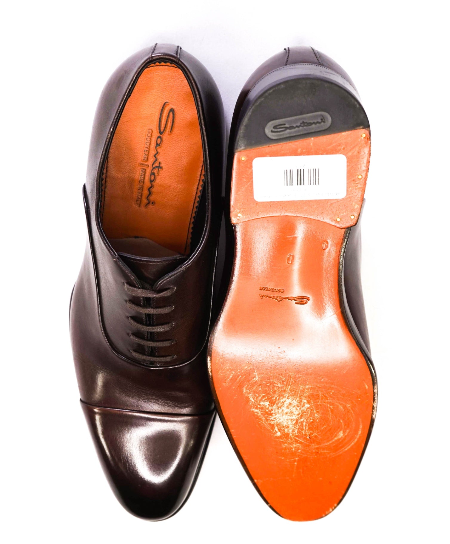 $1,295 Santoni Dark Brown "GOODYEAR" Leather Oxfords US 10 (9UK)