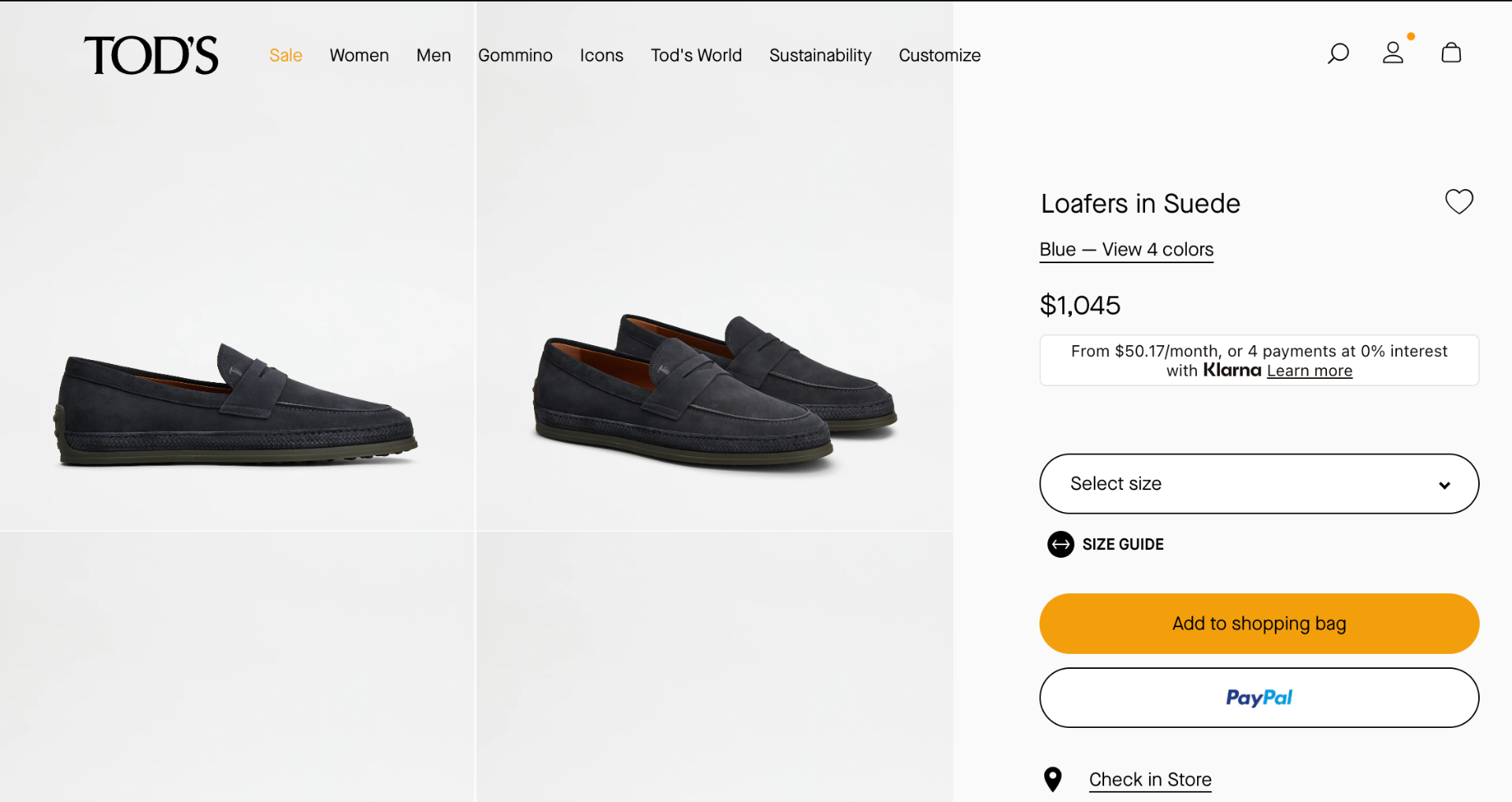$1,045 Tod's Navy Espadrille Suede Driving Loafers US 11 (UK10)