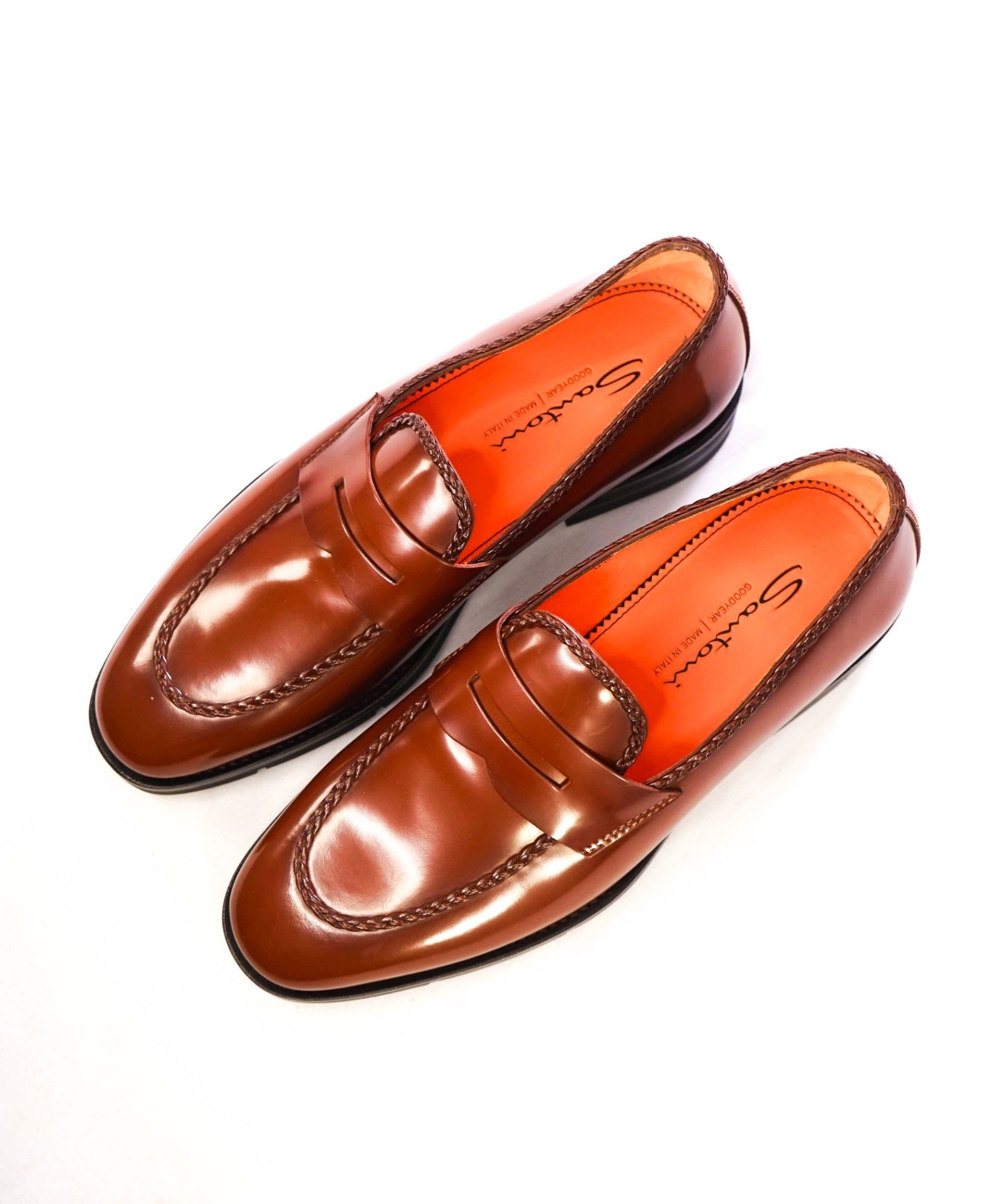 $1,295 Santoni "GOODYEAR" Brown Braided Lug Sole Loafer US 10 (UK9)