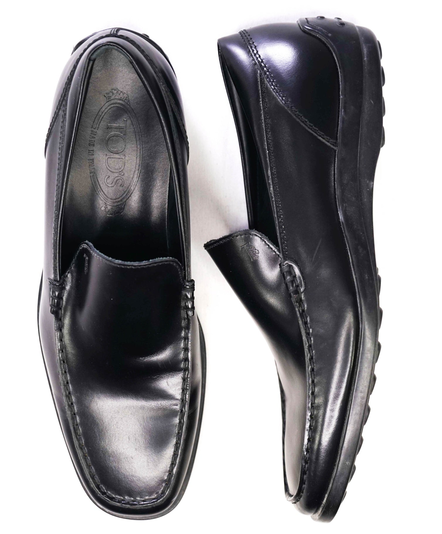 $795 Tod's Black Leather Driving Detail Loafers US 7 (6UK)