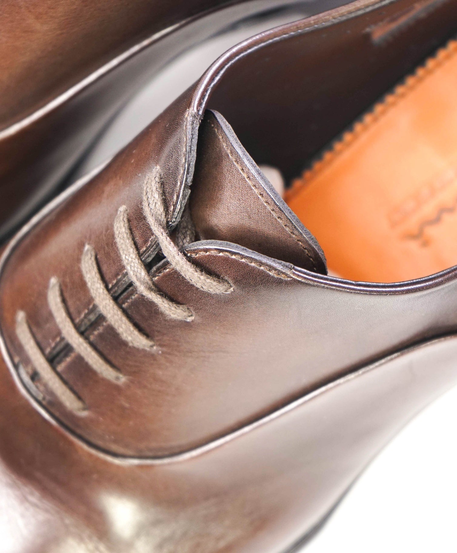 $1,295 Santoni Dark Brown "GOODYEAR" Leather Oxfords US 10 (9UK)