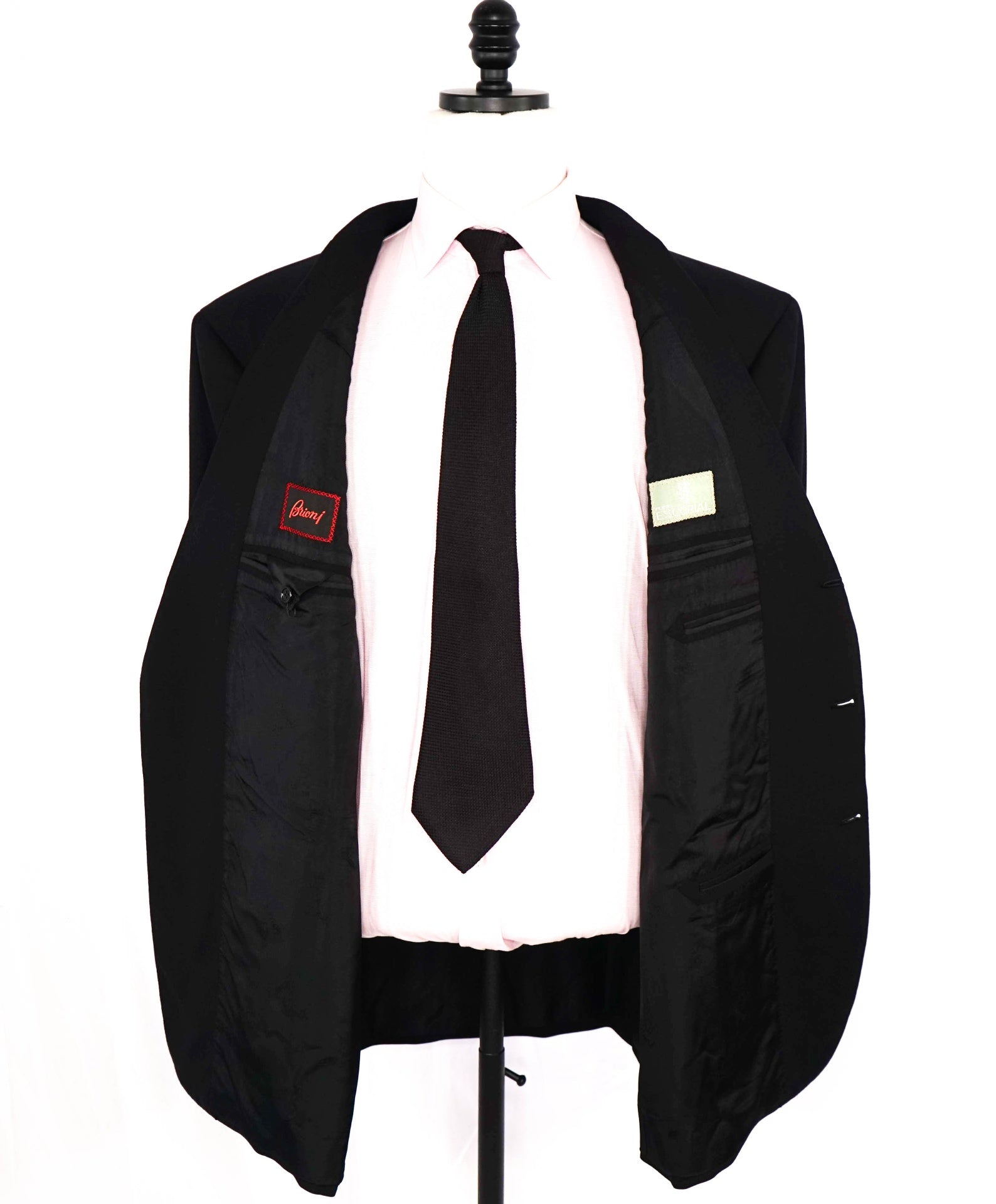 $4,800 BRIONI Solid Black 2/3 Btn Roll Lapel Wool Blazer 52R