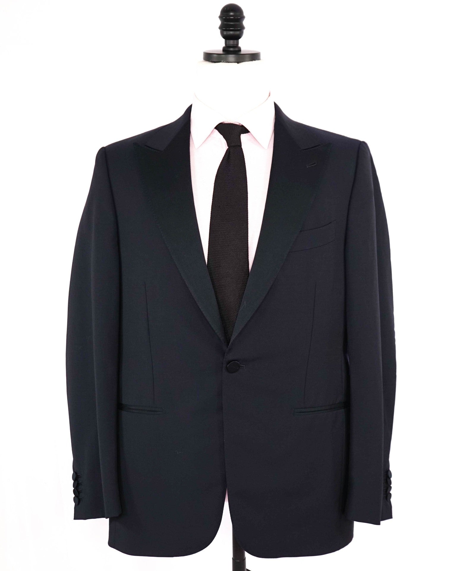 $3,395 ZEGNA Solid Navy Blue Wool/Mohair  "Custom" Tuxedo Suit 38C