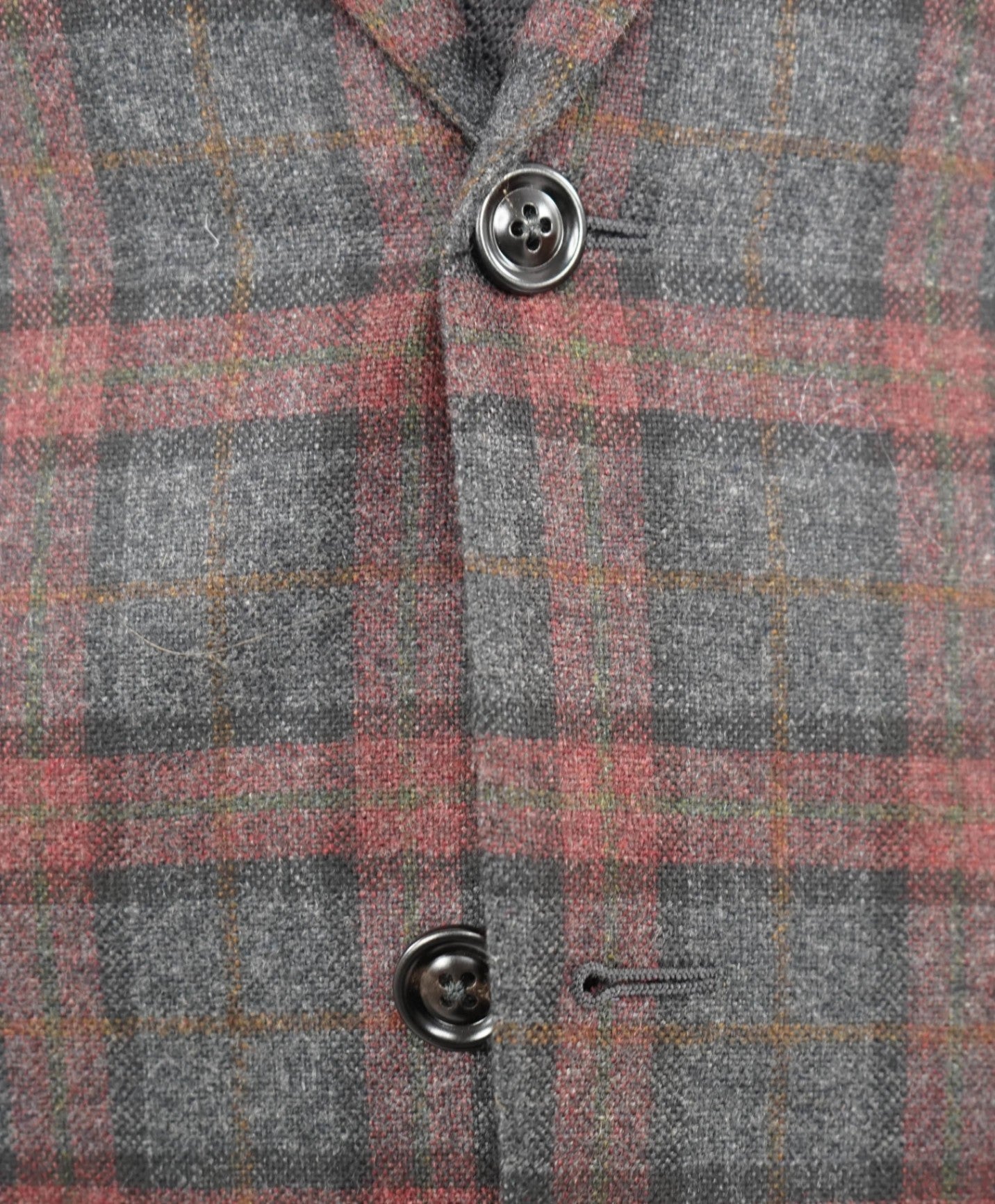 $4,000 Ermenegildo Zegna Red/Grey Plaid PURE Cashmere Blazer 44R
