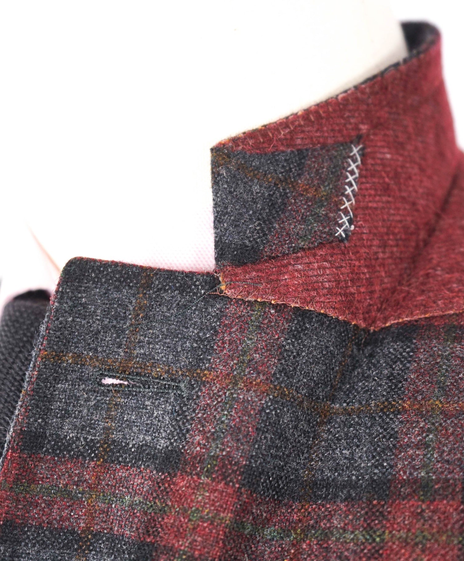 $4,000 Ermenegildo Zegna Red/Grey Plaid PURE Cashmere Blazer 44R