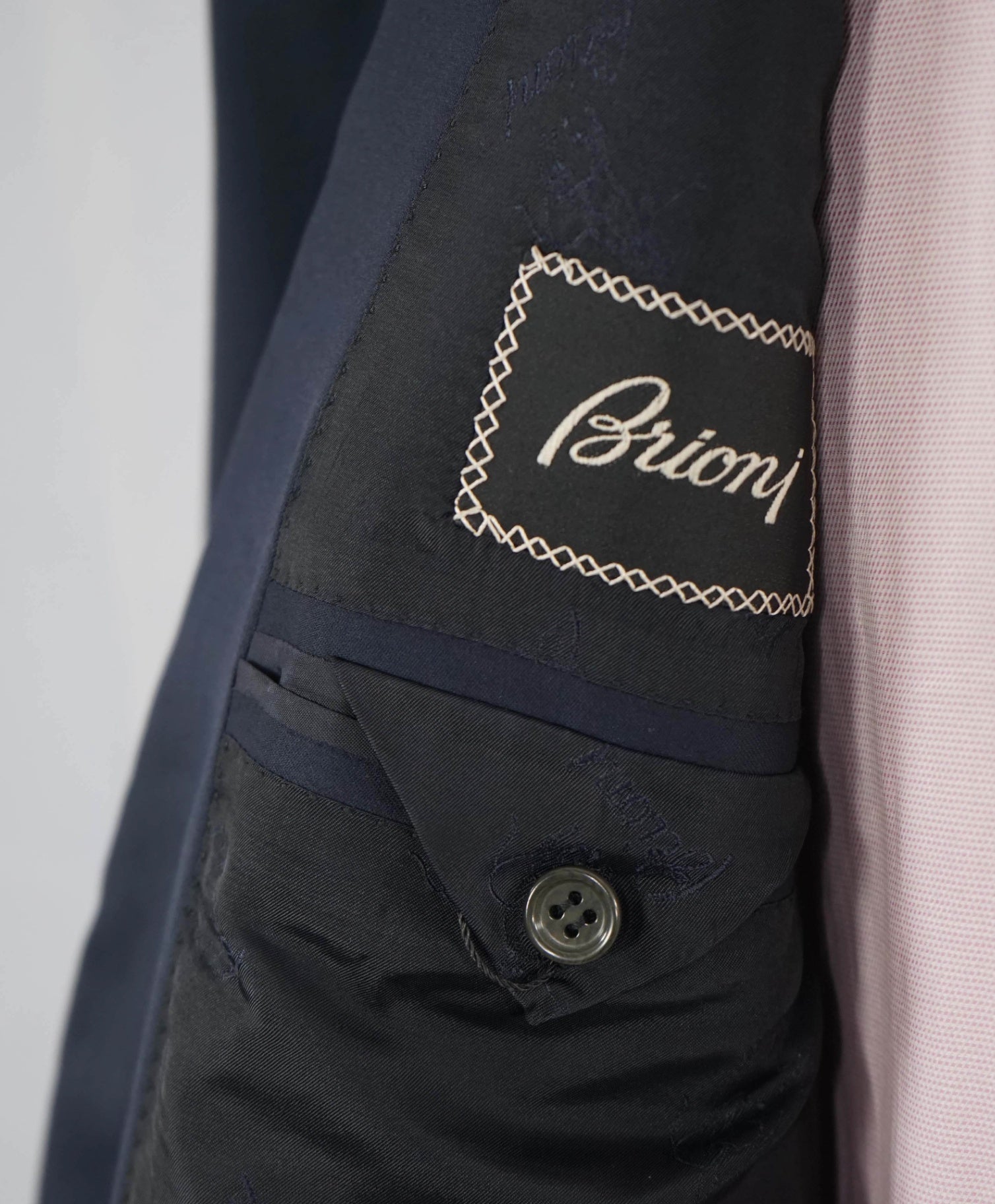 $4,800 BRIONI Solid Navy Blue Wool Blazer 54L