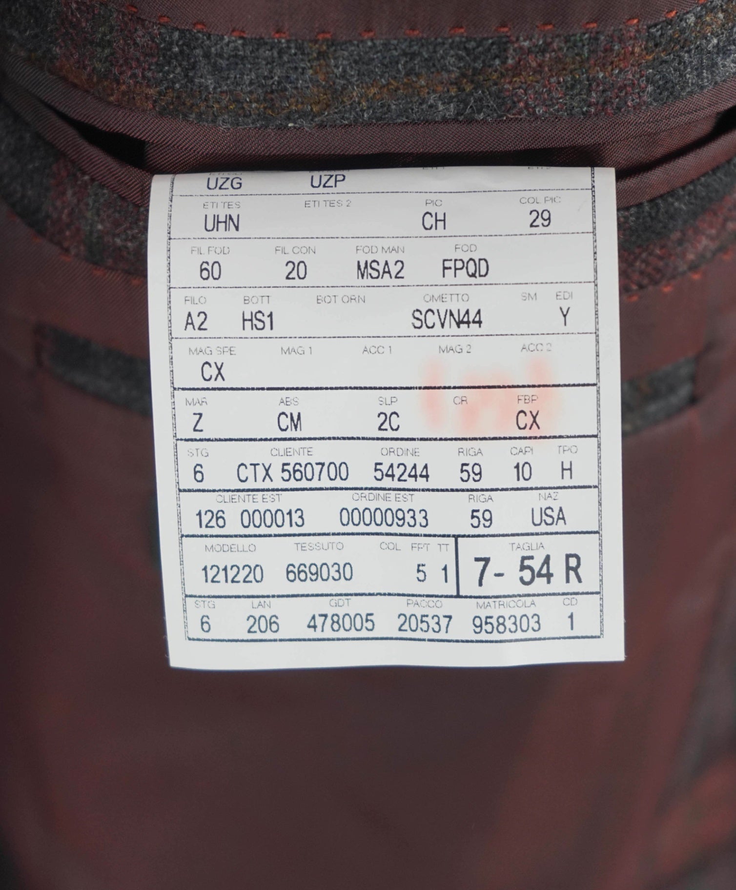 $4,000 Ermenegildo Zegna Red/Grey Plaid PURE Cashmere Blazer 44R