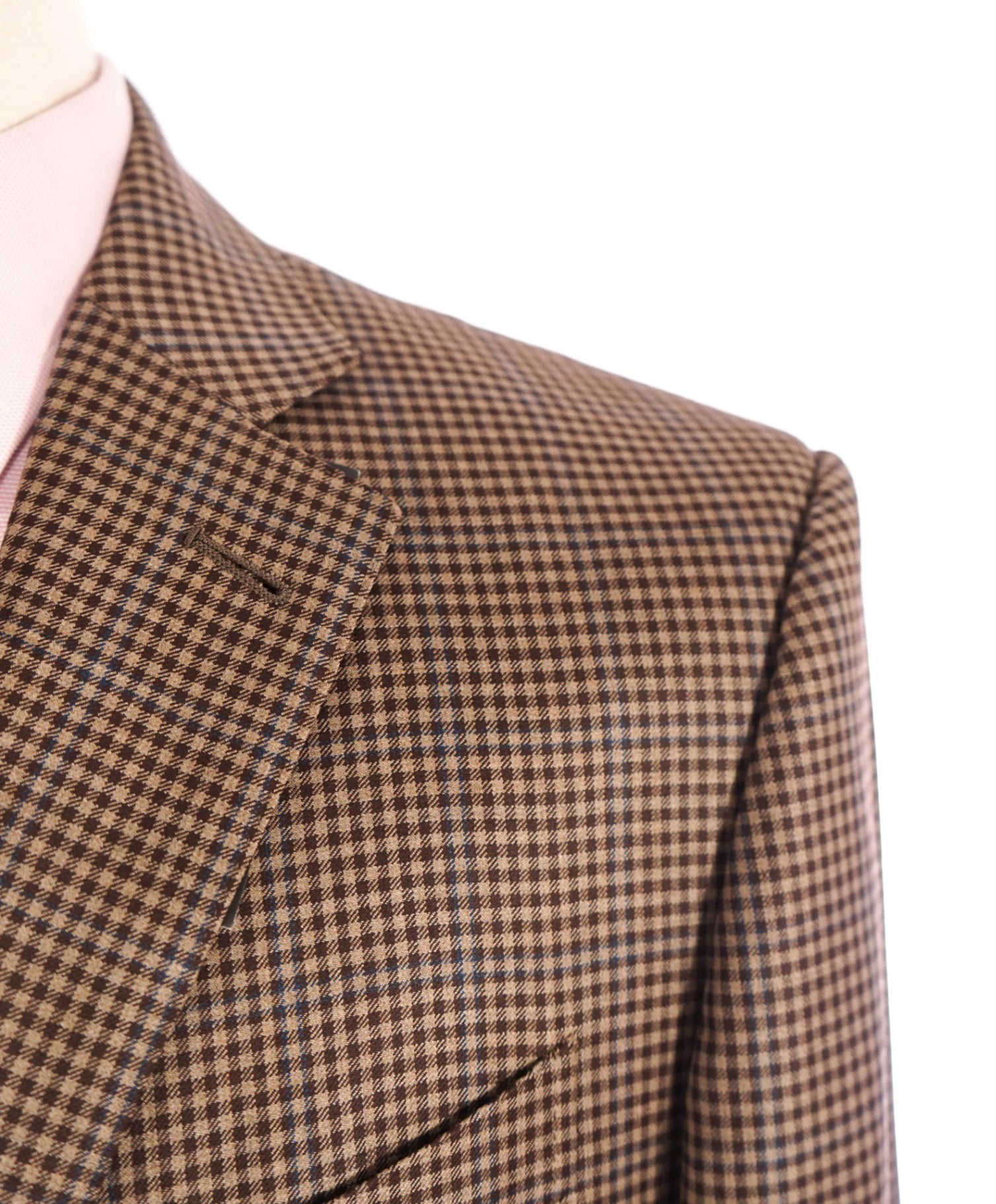 $3,290 Ermenegildo Zegna Light Brown Check Blazer 44L