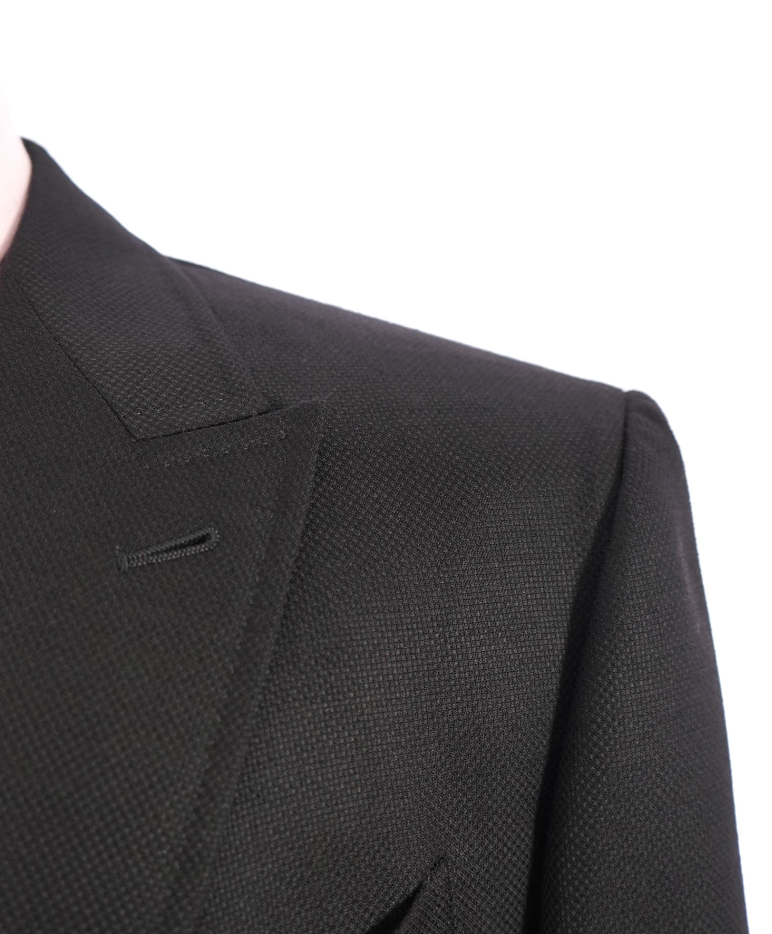 $2,695 ZEGNA Black Textured Patch Pocket Wool Blazer 48R