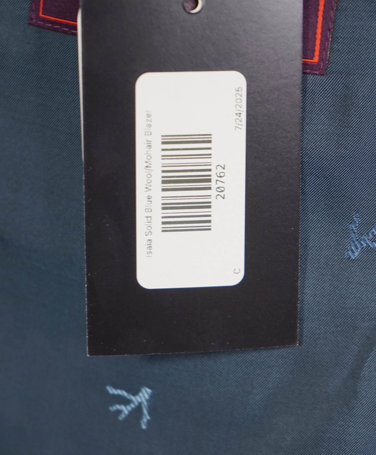 $6,500 ISAIA Steel Blue CUSOTM MADE Wool/Mohair Blazer 50S US