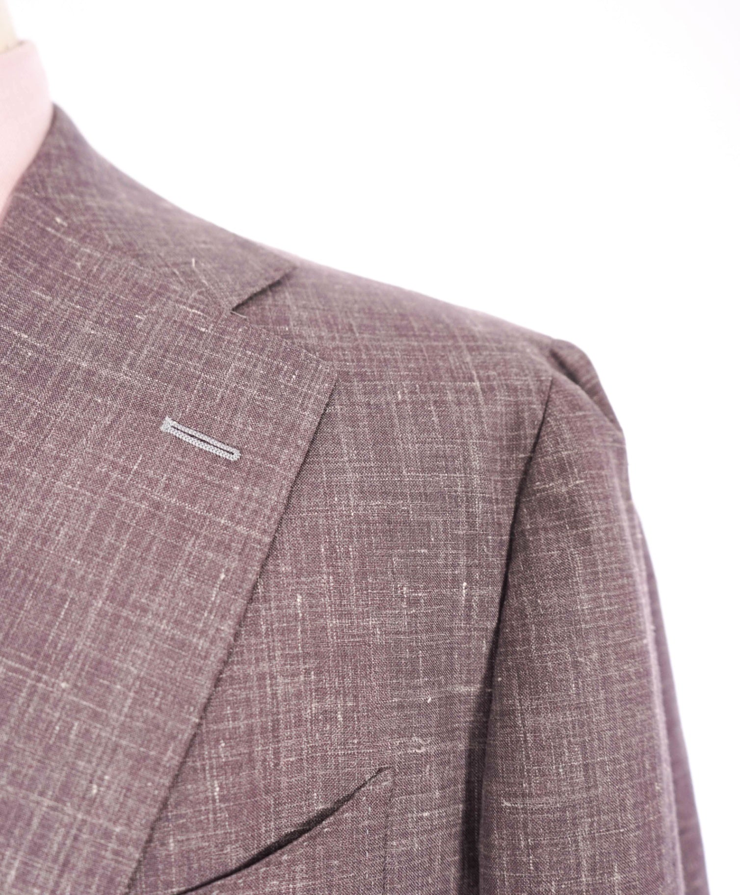 $859 SuitSupply - Textured Purple 3-Btn Wool/Silk/Linen Suit - 46L