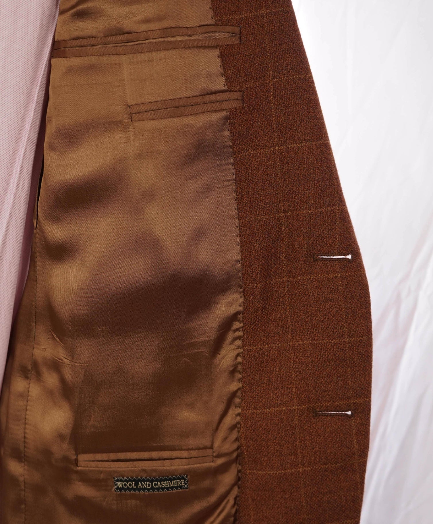 VINTAGE Corneliani - Brown Windowpane Wool/Cashmere Blazer - 40R