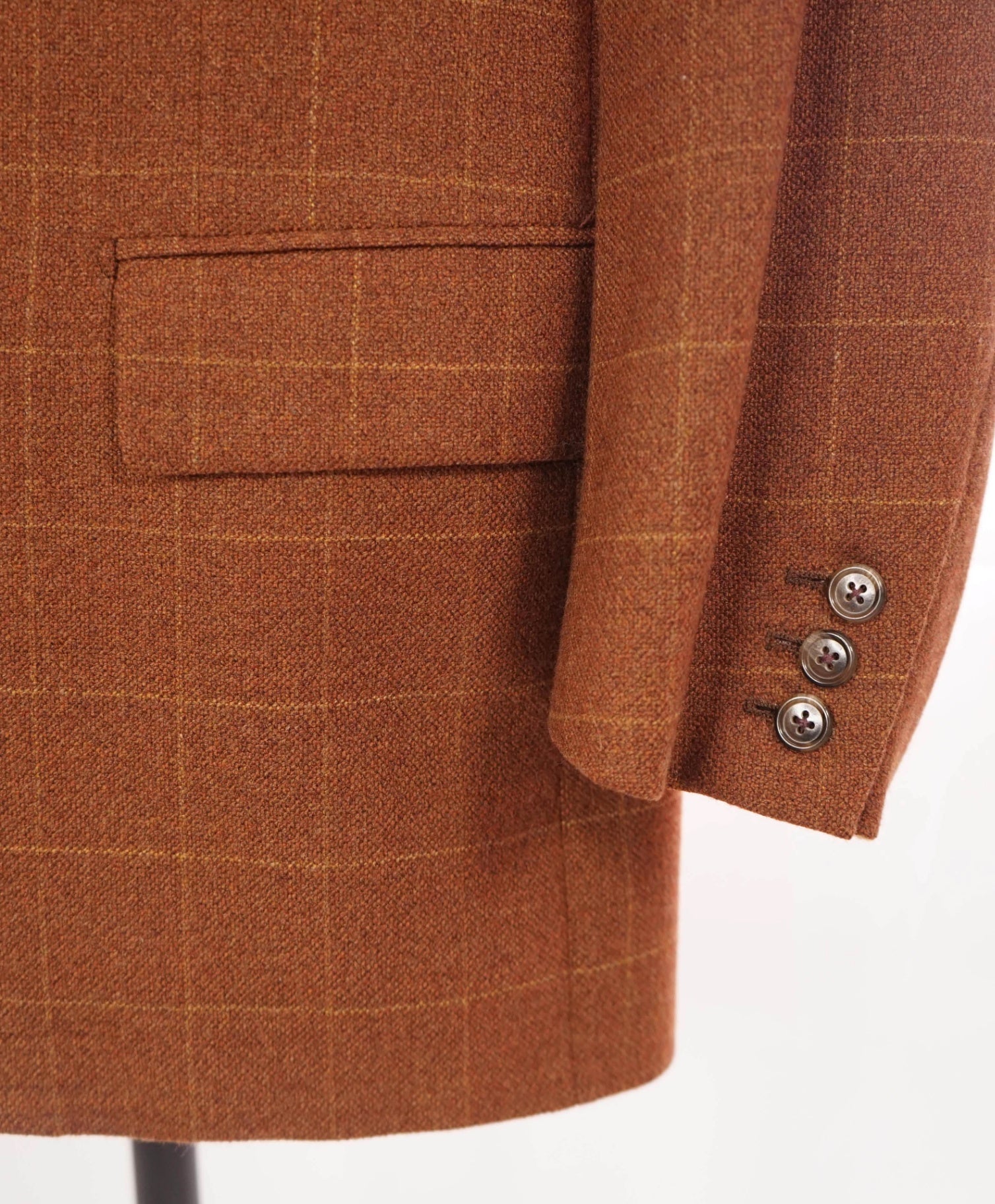 VINTAGE Corneliani - Brown Windowpane Wool/Cashmere Blazer - 40R