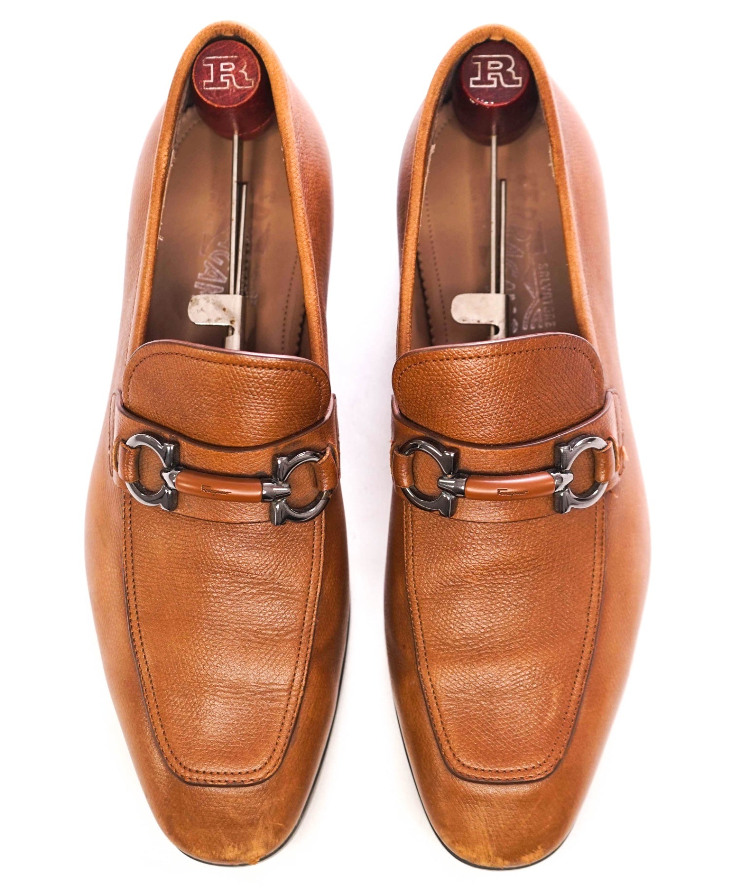 895 Salvatore Ferragamo - W TREES Brown Leather Loafers - 6.5 EE