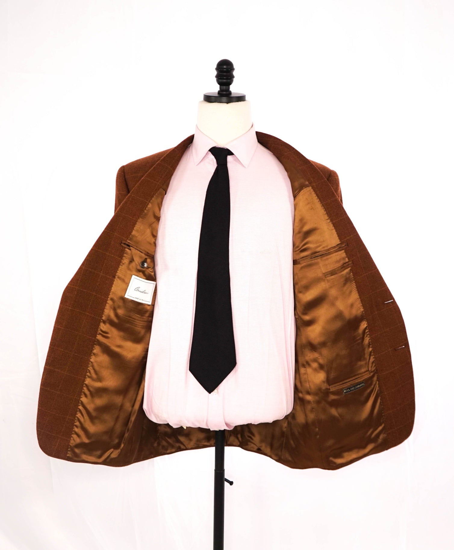 VINTAGE Corneliani - Brown Windowpane Wool/Cashmere Blazer - 40R