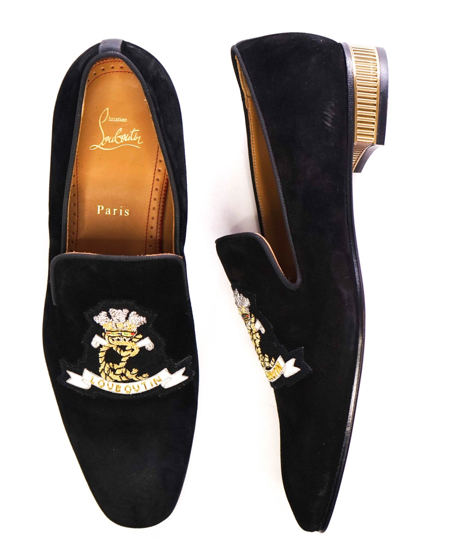 $1,250 CHRISTIAN LOUBOUTIN - *Colonnaki* "CREST" Loafers - US 9 (42EU)