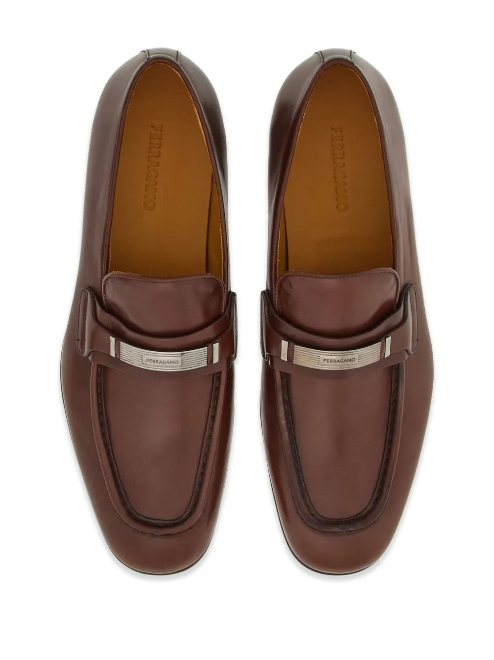 $1,095 Ferragamo Brown "DUMAS" Loafers Leather Footwear 9.5 EE