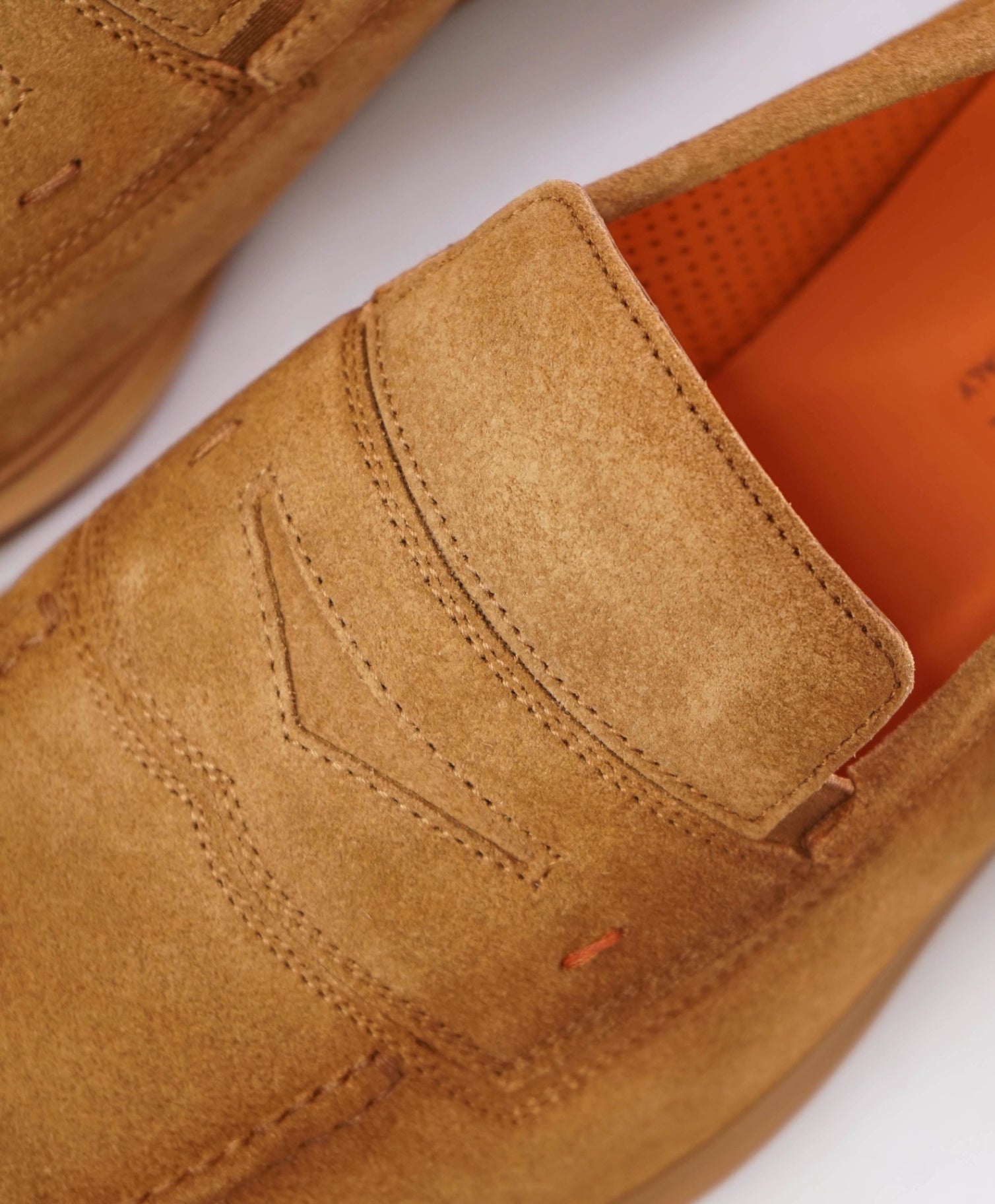 $750 SANTONI "Easy" Light Brown Sand Suede Loafers US 9 (UK8)
