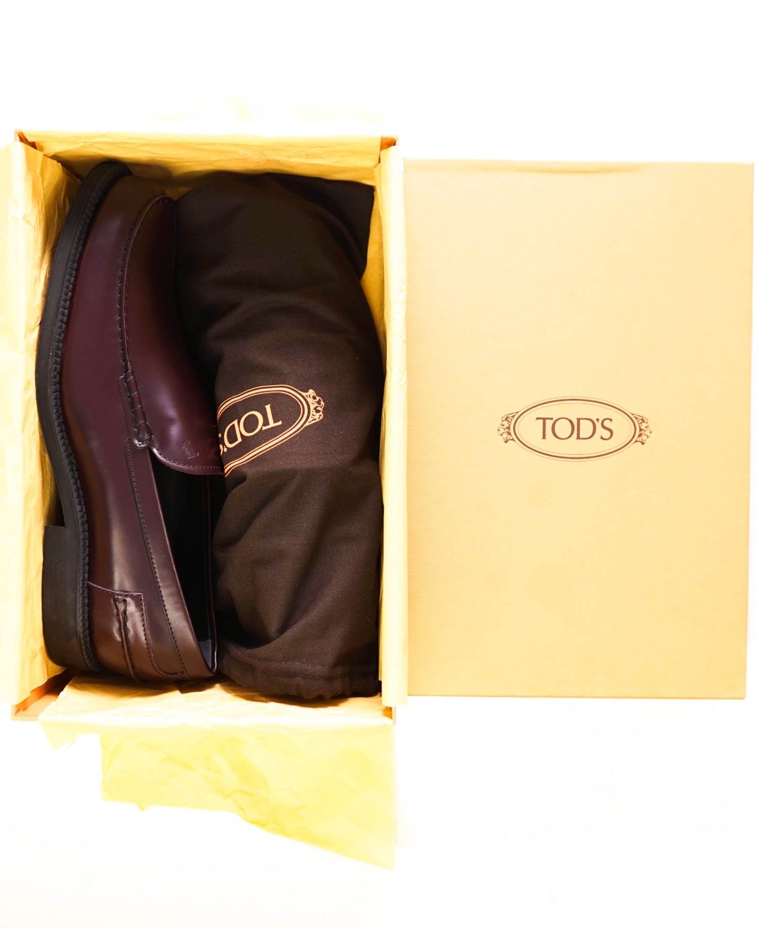 $750 TOD'S - Dark Cherry Brown "Boston" Loafers - US 12.5 (11.5UK)