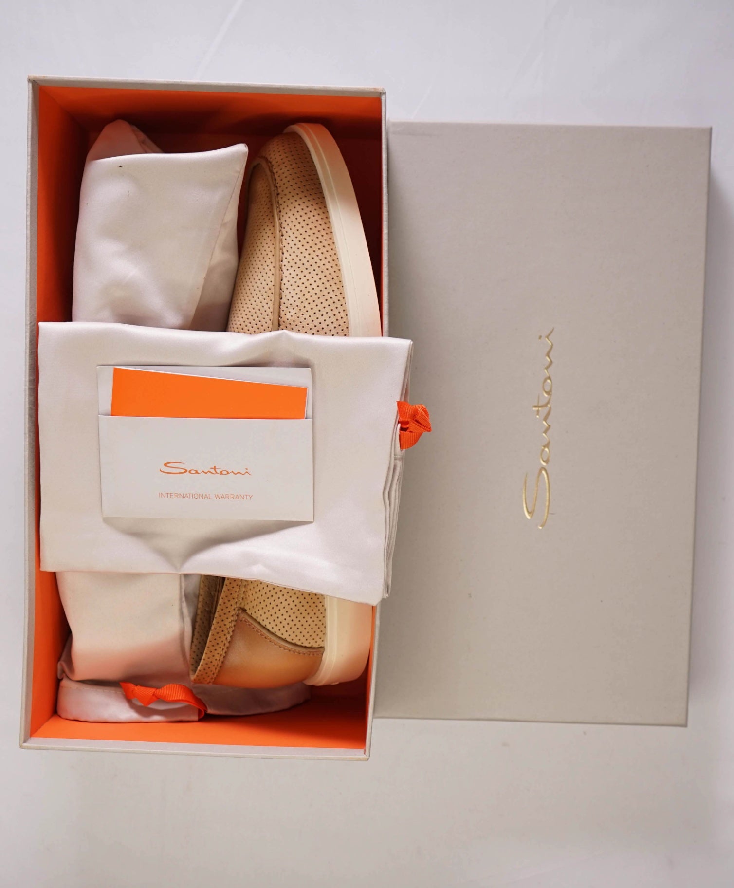 $790 SANTONI Sand Suede "SUMMER WALK" Loafers US 11.5 (UK10.5)