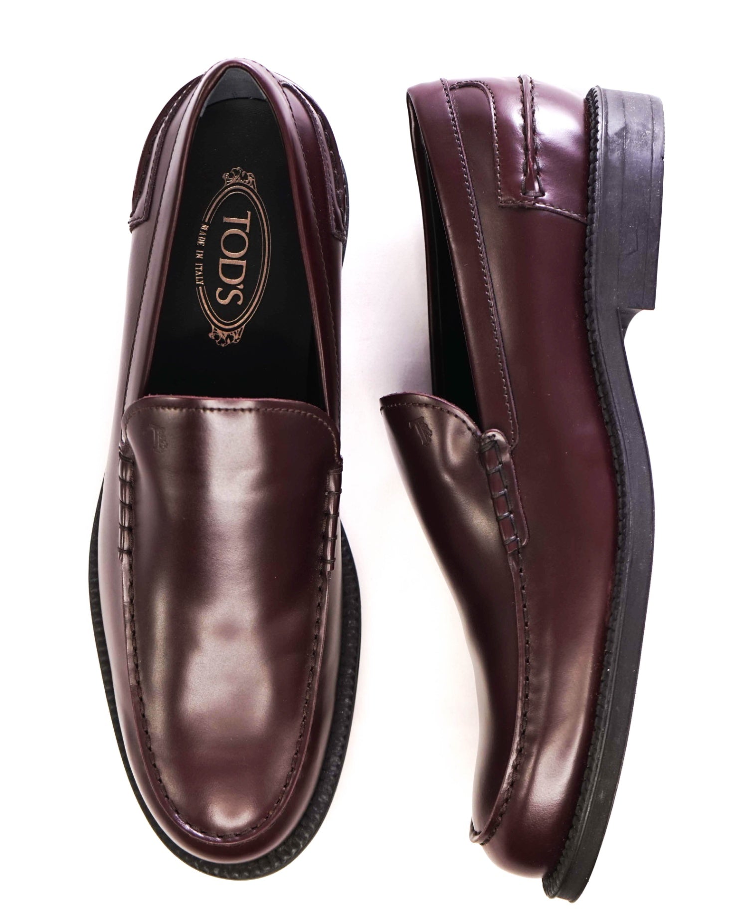 $750 TOD'S - Dark Cherry Brown "Boston" Loafers - US 12.5 (11.5UK)