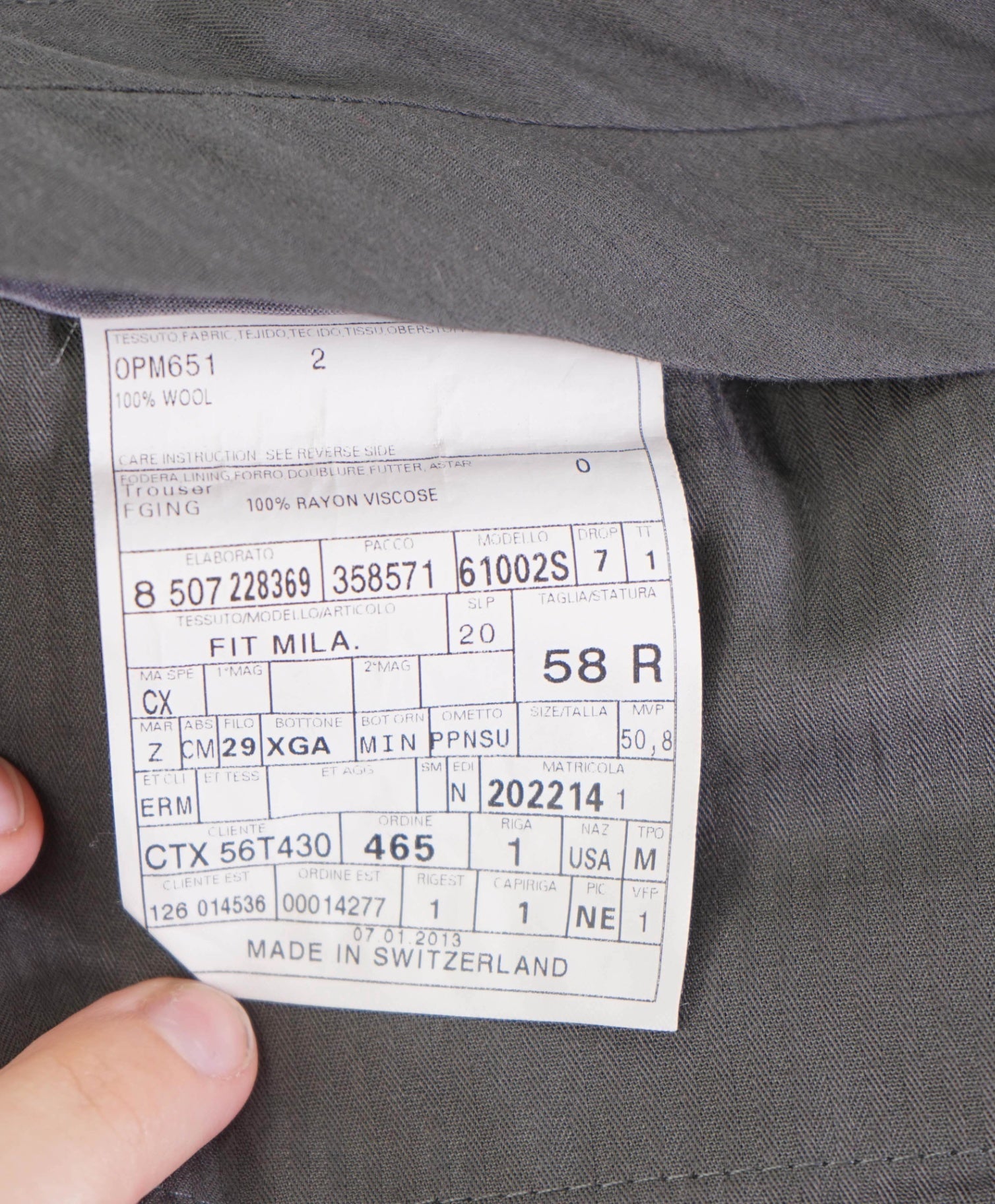 $1,095 ZEGNA "SU MISURA" Solid Black Wool Tuxedo Pants 40W