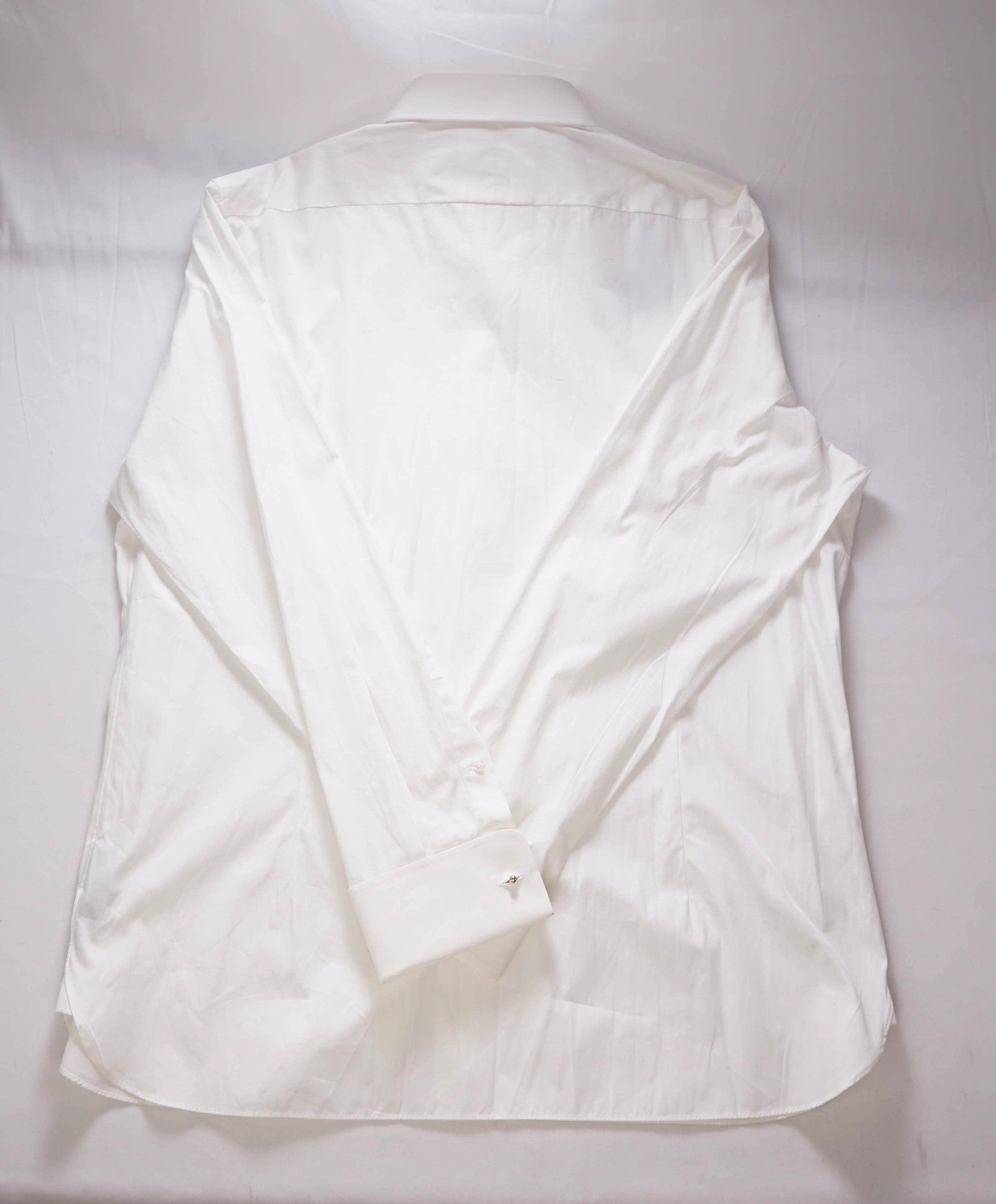 $990 Tom Ford - White pleated Tuxedo Cotton Shirt - 46/18