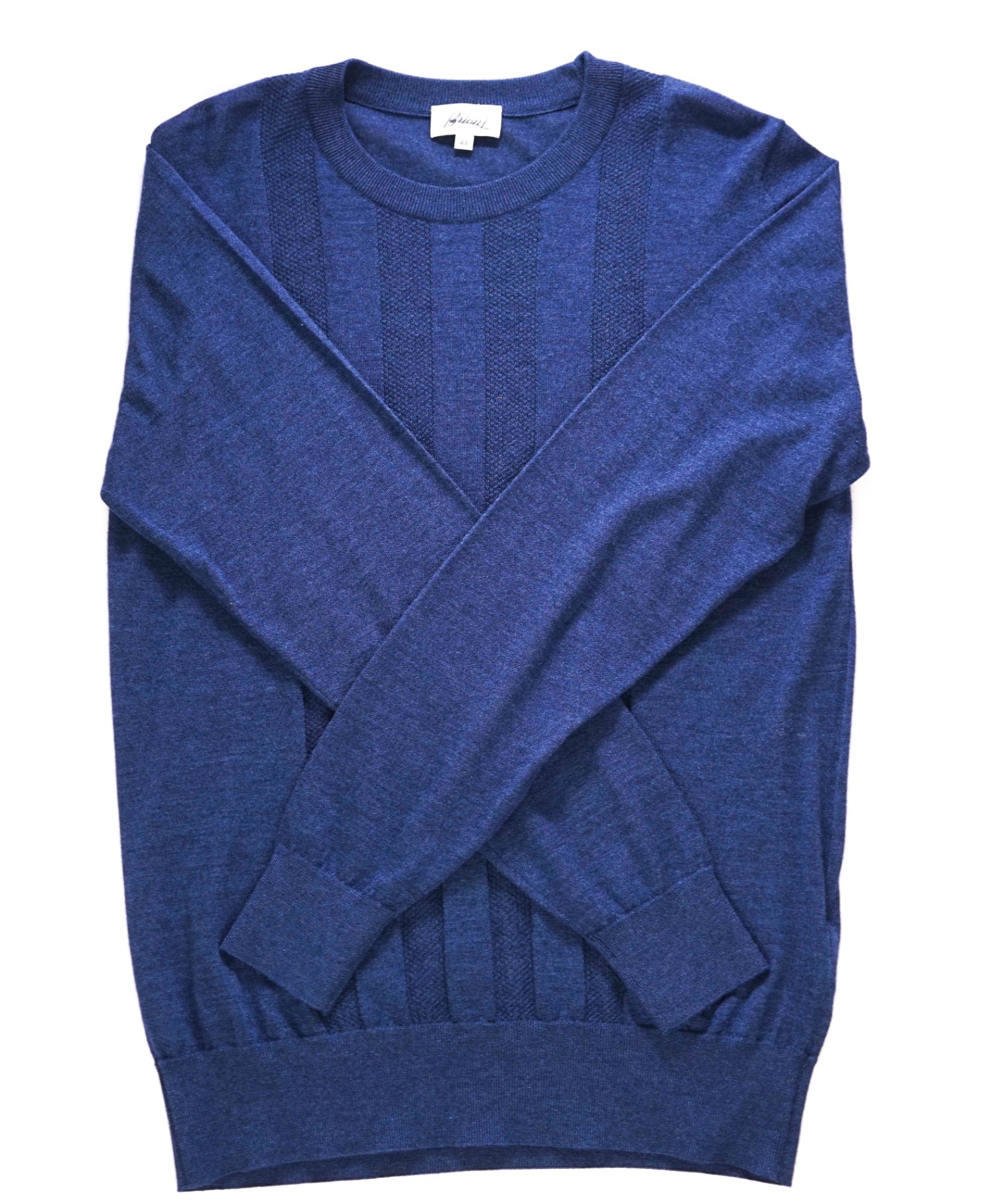 $1,095 Brioni - Navy Wool/Silk/Cashmere Crewneck Sweater - 38 (S)