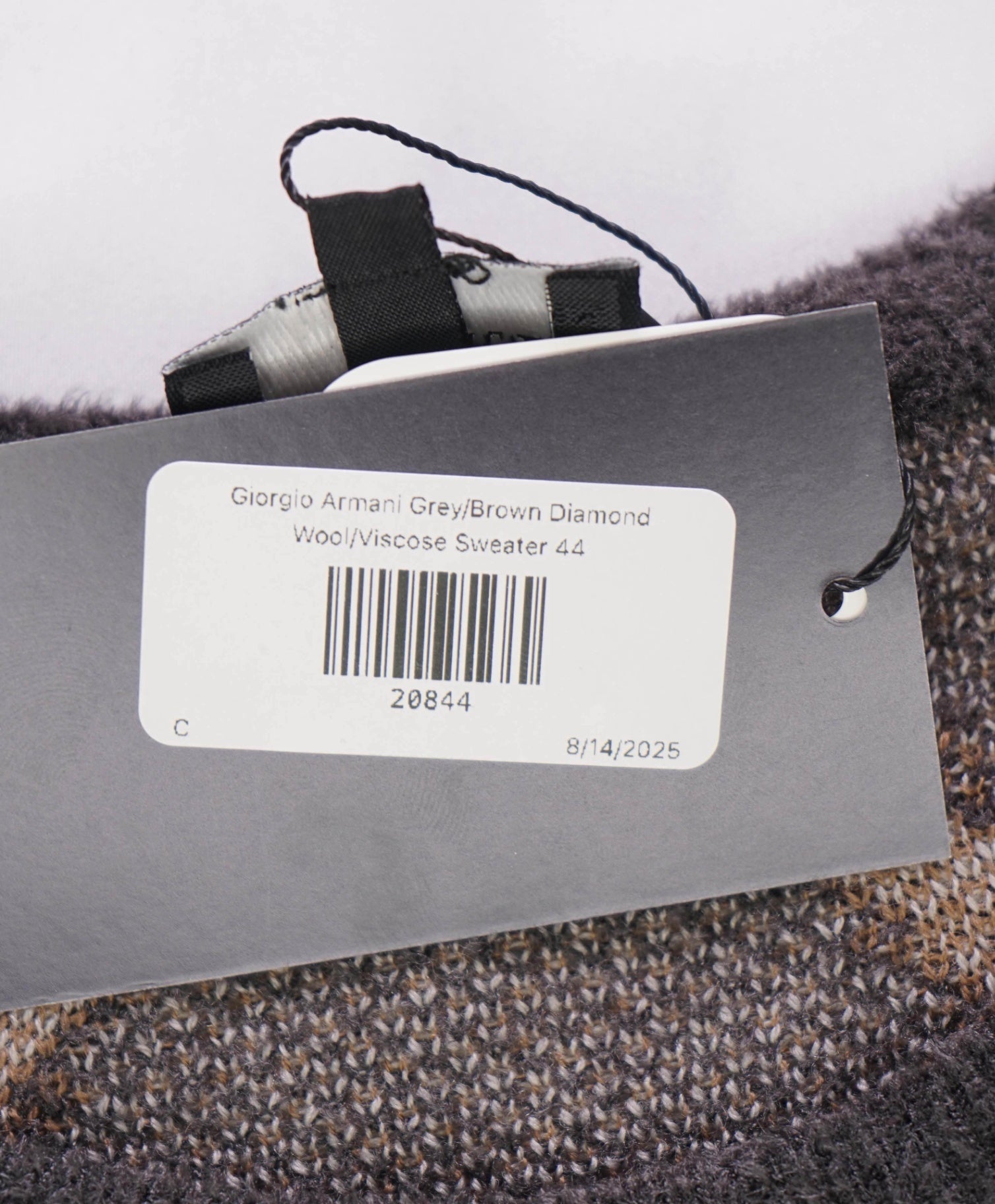 $2,095 Gray/Brown ICONIC Diamond Wool/Viscose Crew Sweater 44 XXL
