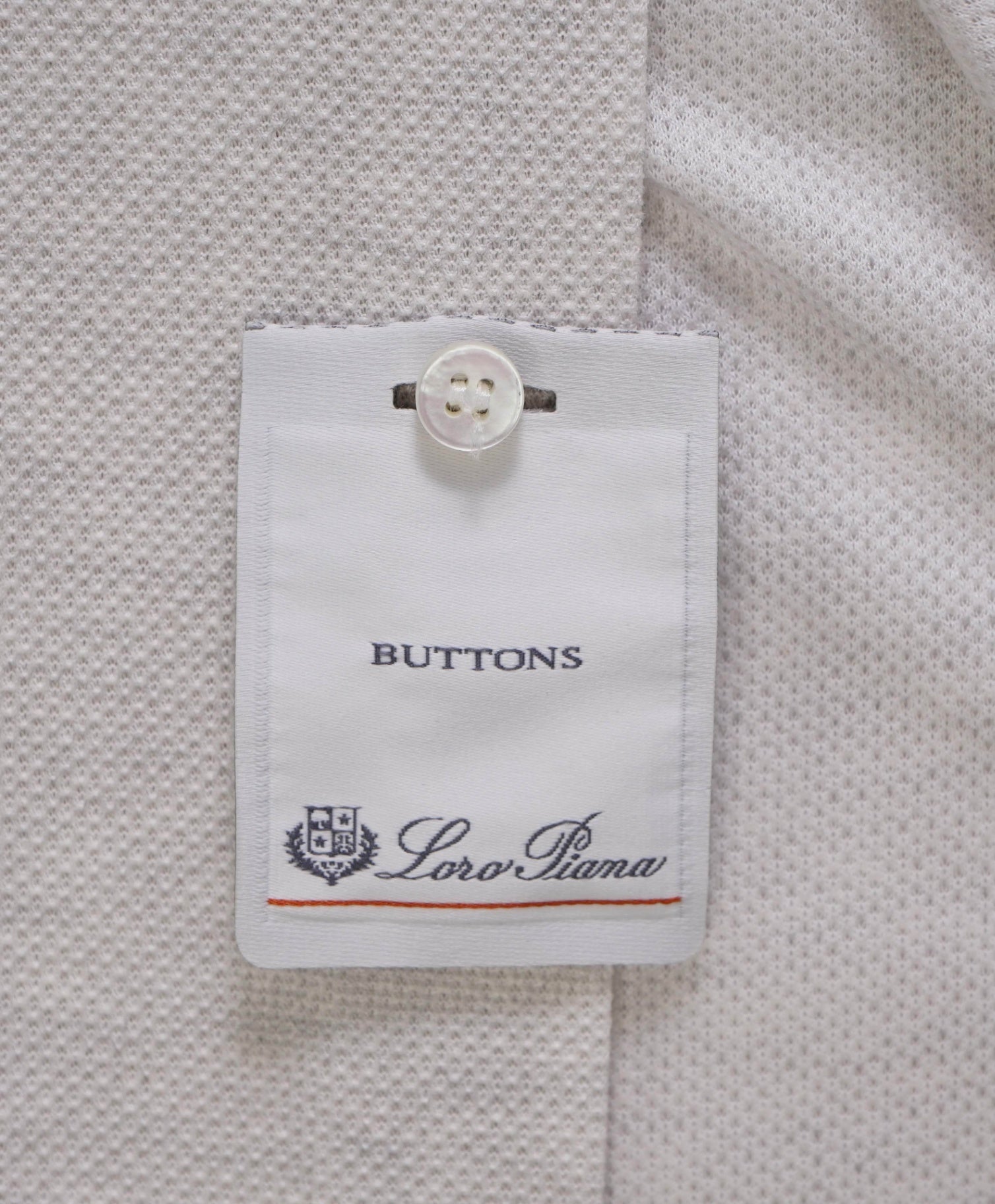 $1,300 LORO PIANA - Stone Neutral Pique Cotton Shirt - XL