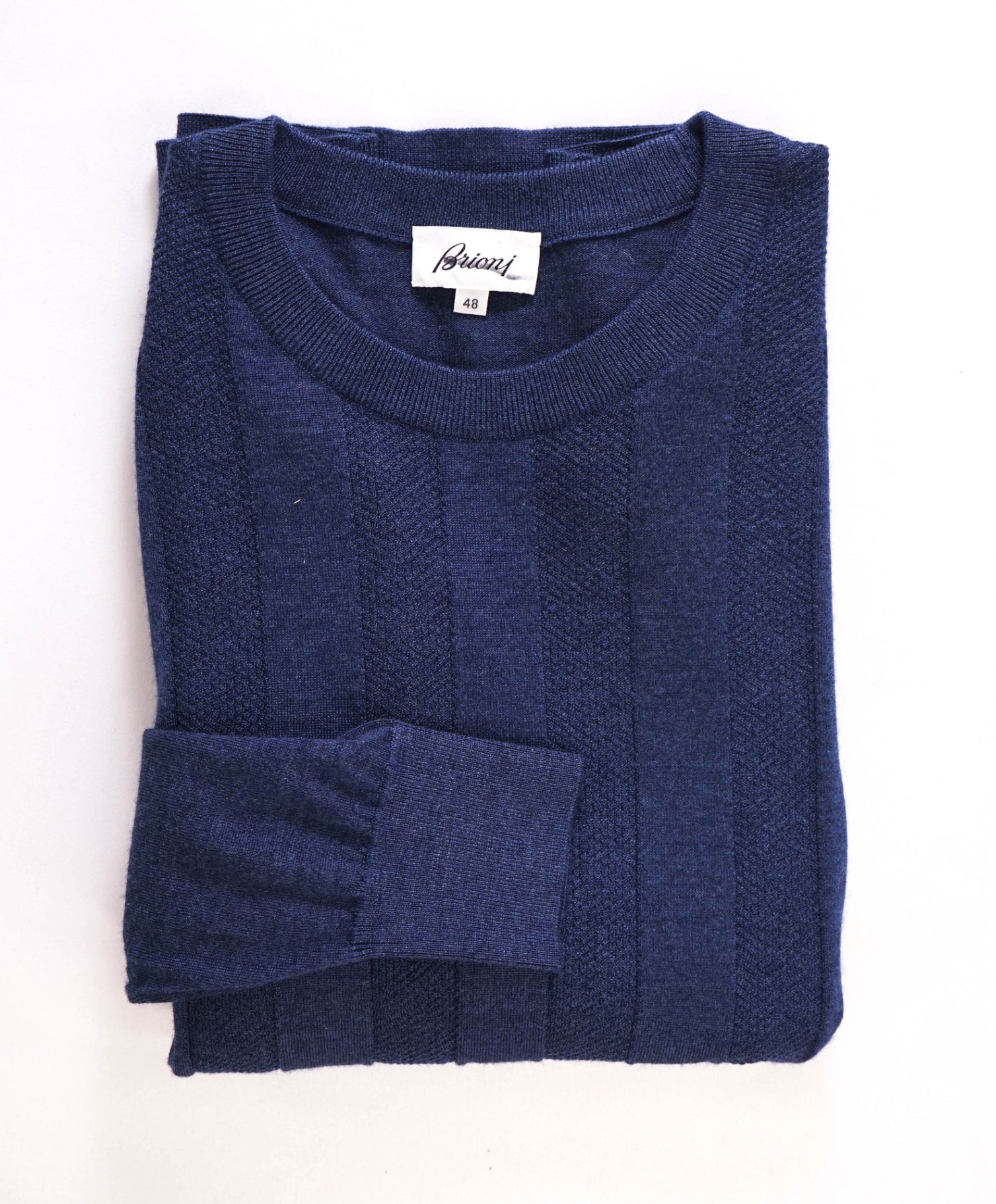 $1,095 Brioni - Navy Wool/Silk/Cashmere Crewneck Sweater - 38 (S)