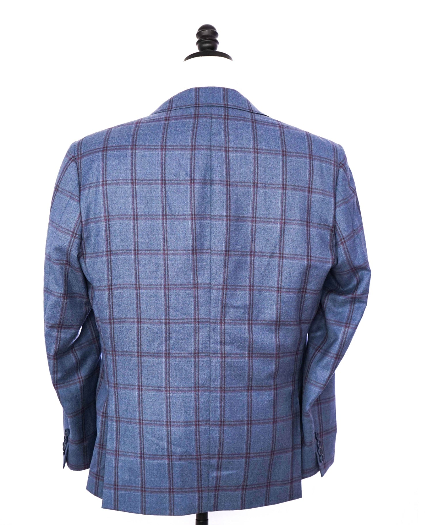 $1,850 Canali - Blue/Purple Plaid Wool 2-Btn Blazer - 40R