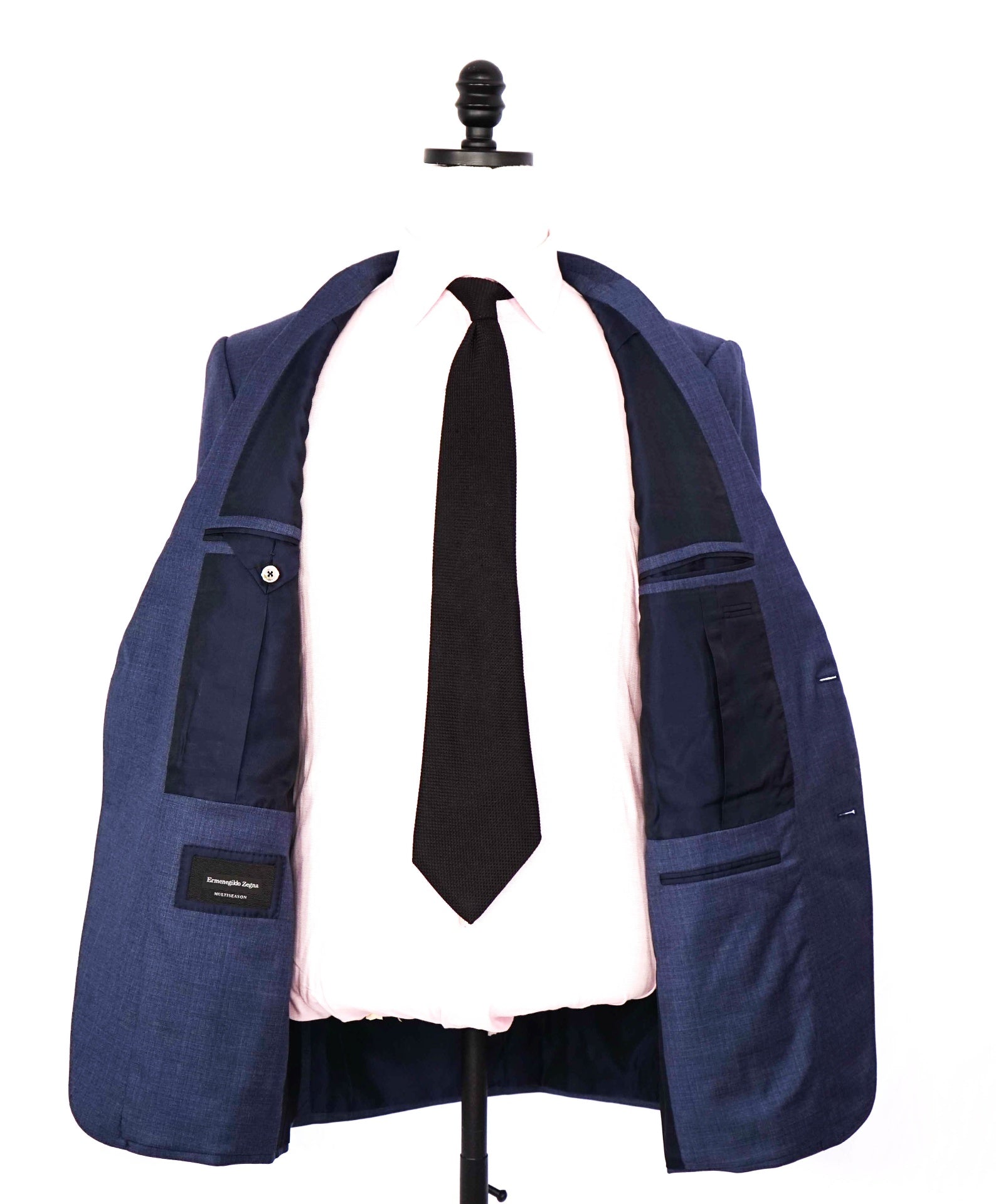 $3,250 ZEGNA - "MULTISEASON" Semi-Lined Blue Wool Suit - 42R