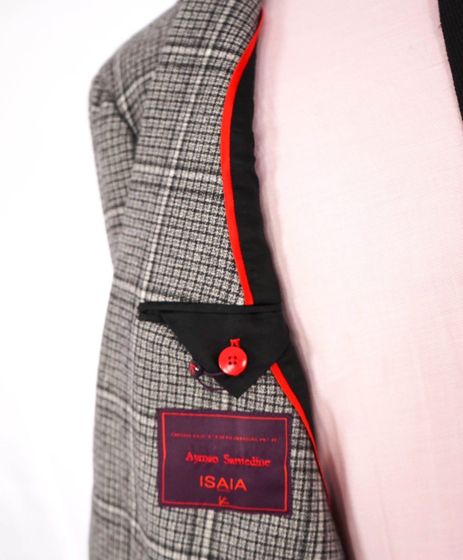 $4,695 Isaia - Gray Plaid Wool/Cashmere Peak Lapel 1of1 Blazer - 44R
