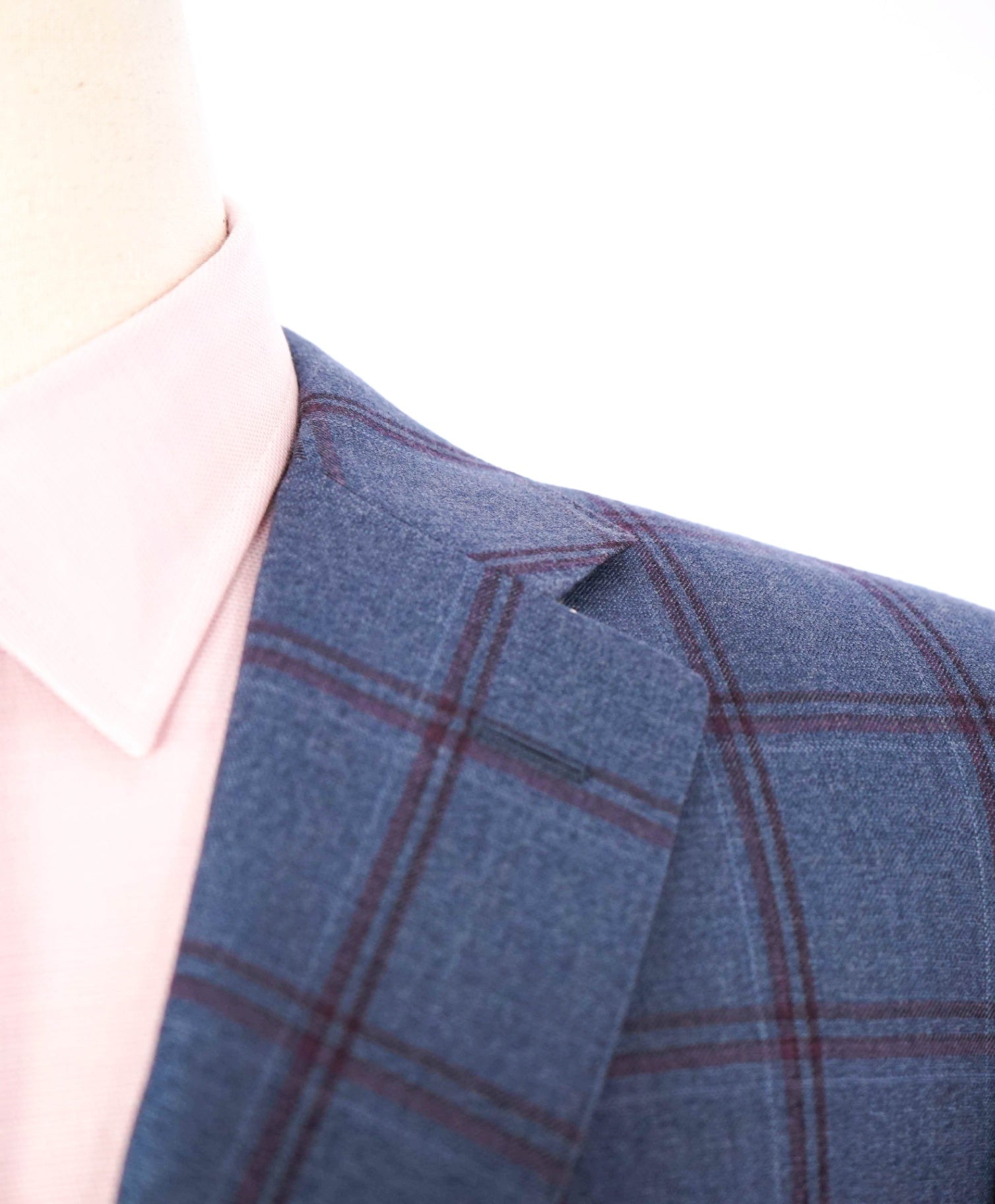 $1,850 Canali - Blue/Purple Plaid Wool 2-Btn Blazer - 40R