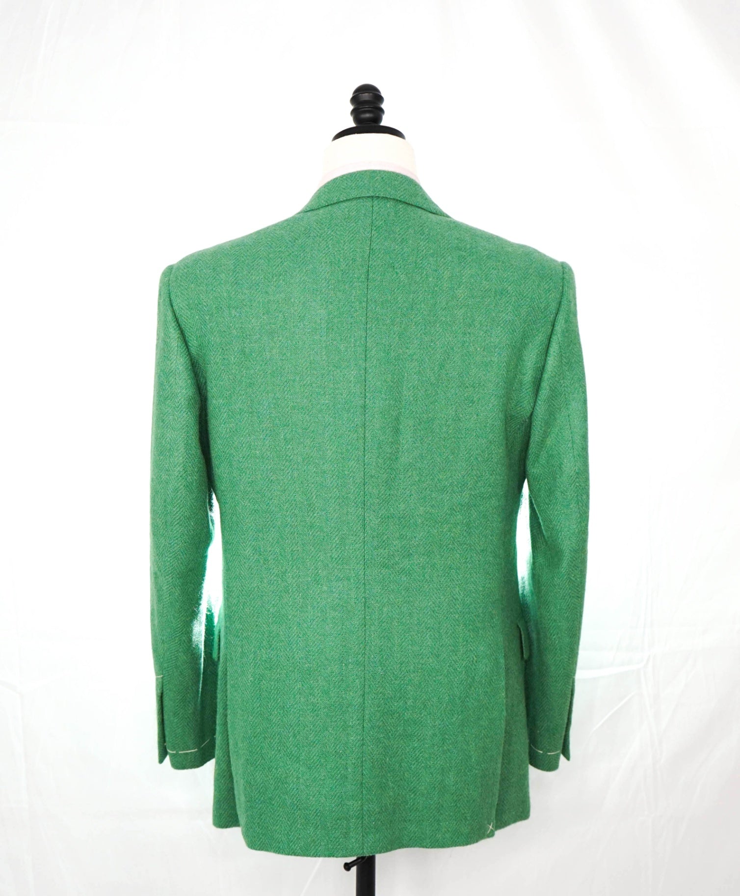 $2,895 Ralph Lauren Purple Label - Green Herringbone Wool/Alpaca Blazer- 42R