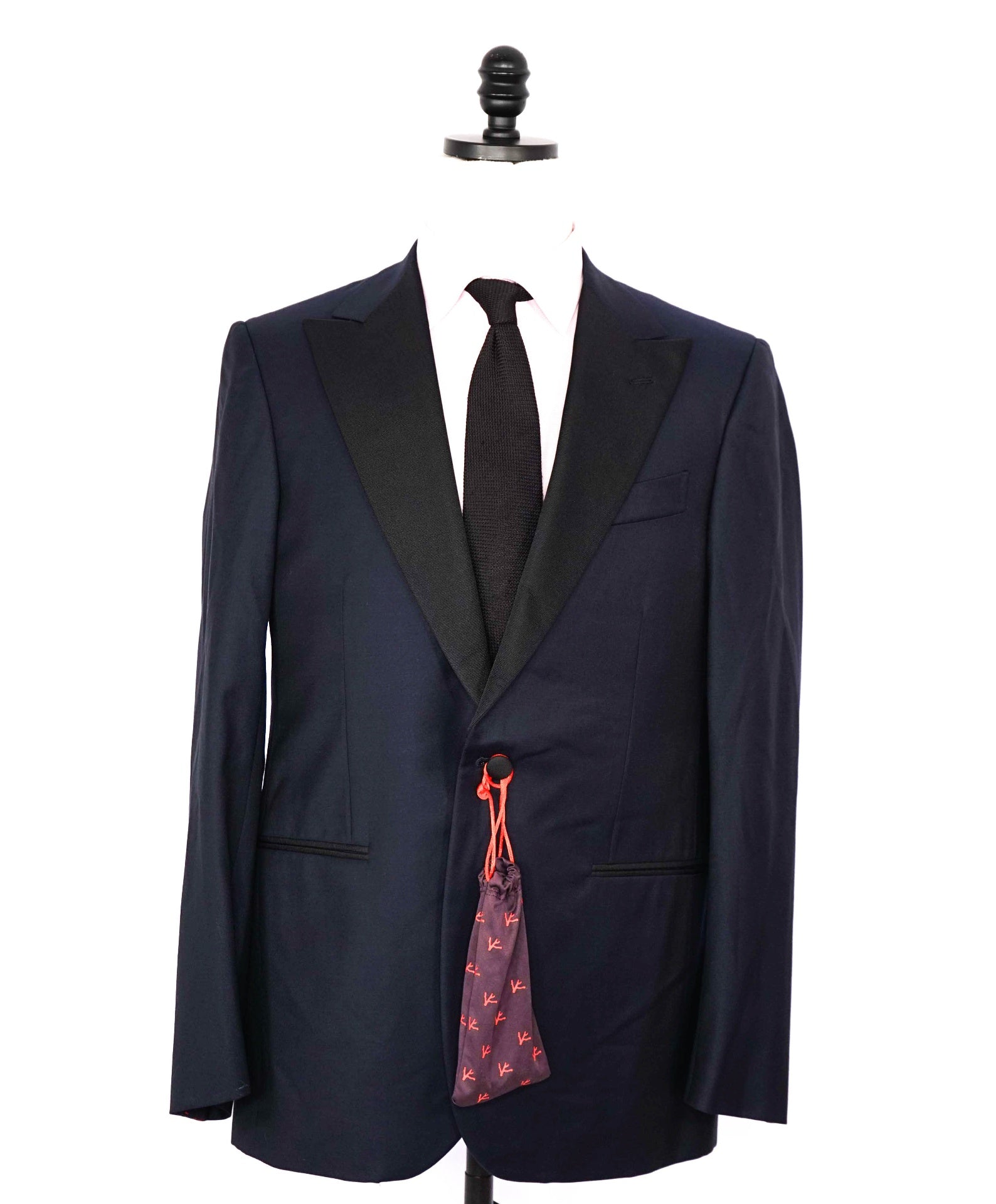 $3,595 ISAIA - "AQUASPIDER" PEAK LAPEL 1-Pc Navy Tuxedo Jacket - 40R