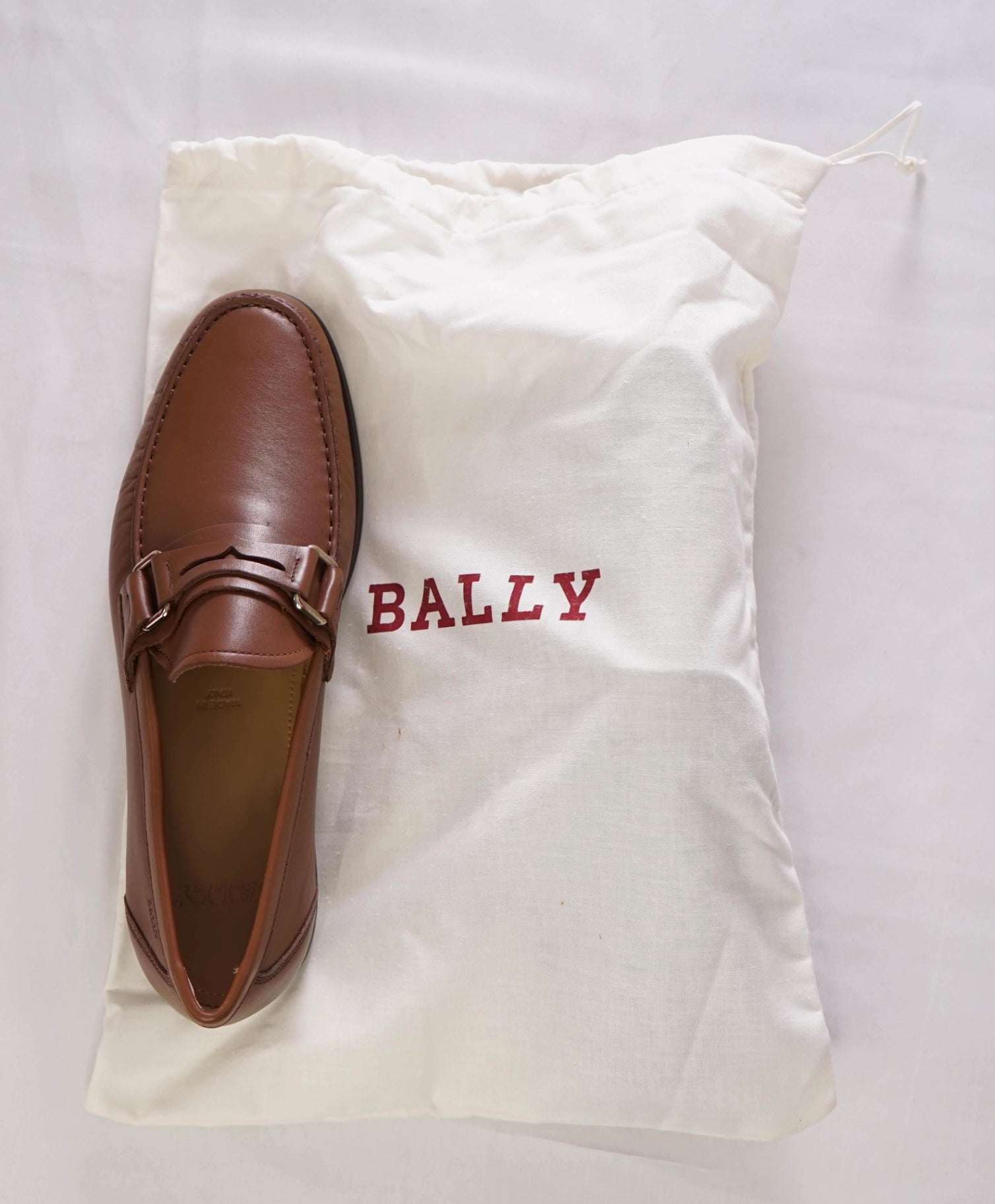 $650 BALLY - Tobacco Brown Penny Loafers Leather - US 8 D