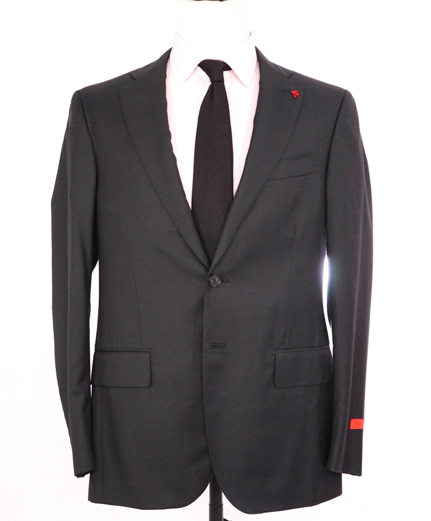 $3,995 ISAIA - Gray "AQUASPIDER" *CLOSET STAPLE* Coral Pin Suit -40R
