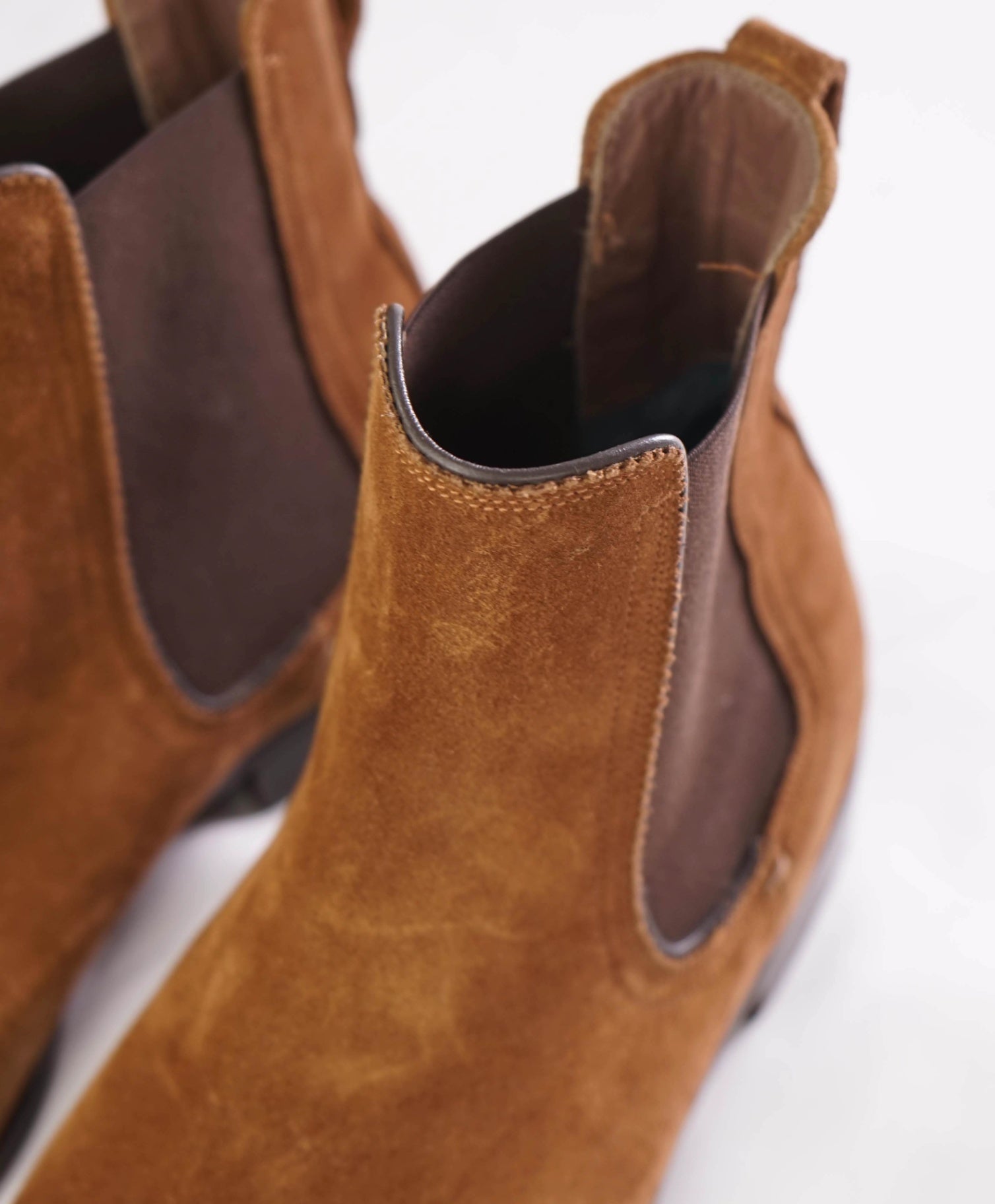 $1,190 SALVATORE FERRAGAMO - Brown Chelsea Boots Suede - 9 EE