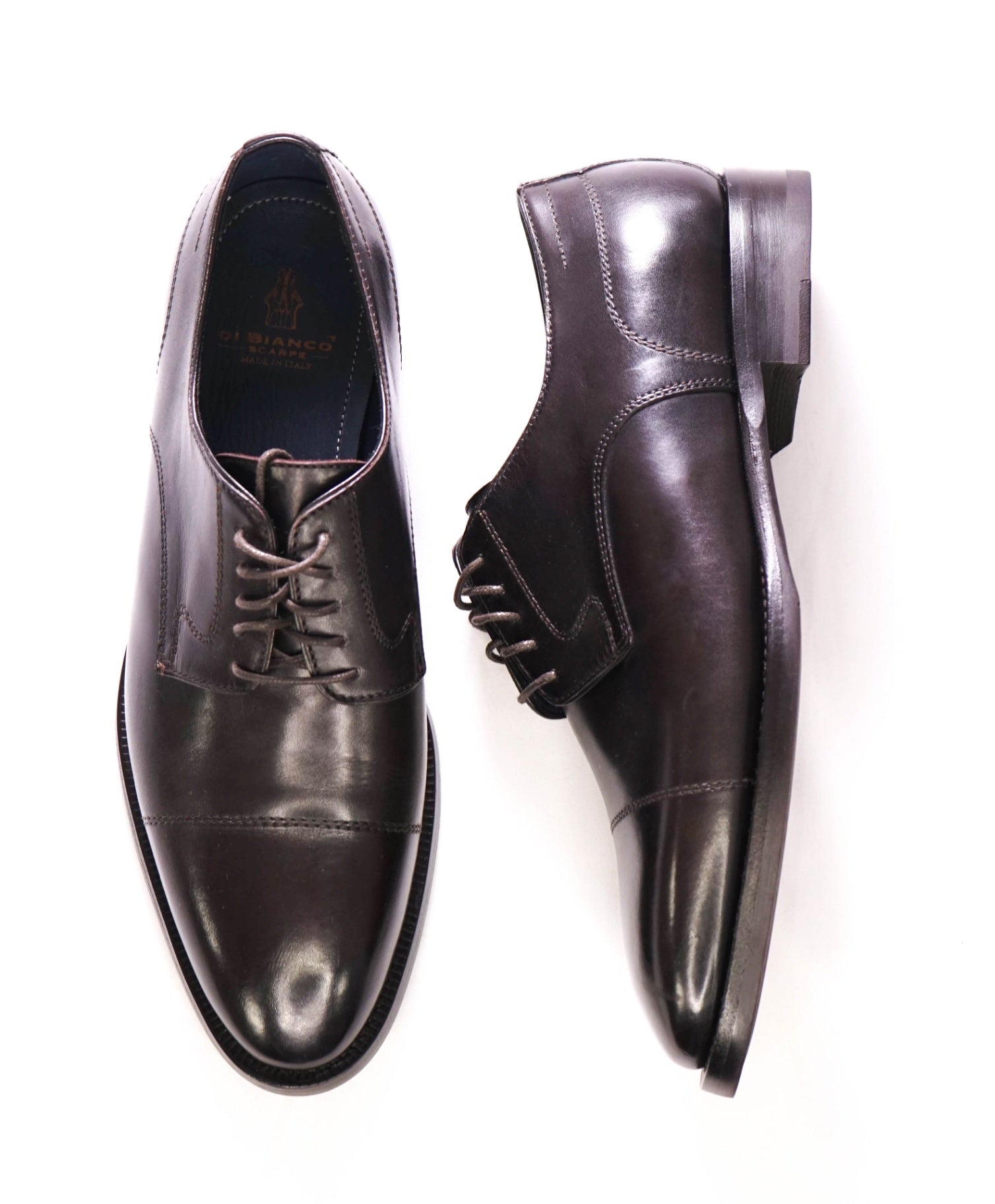 $895 DI BIANCO - Dark brown Derbies Leather - US 8.5 (EU41.5)