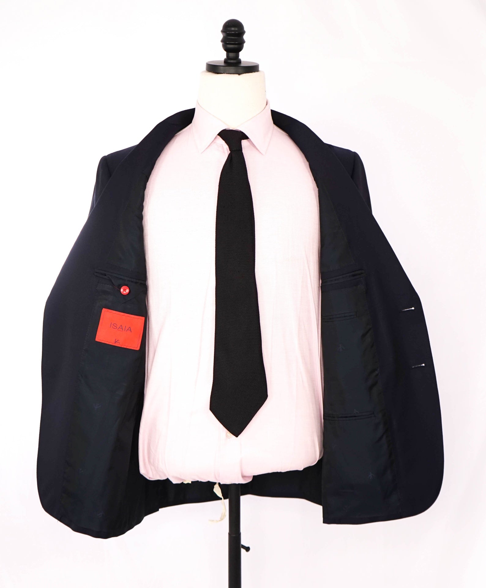 $3,995 ISAIA - Solid Navy Blue *CLOSET STAPLE* Coral Pin Suit - 40R
