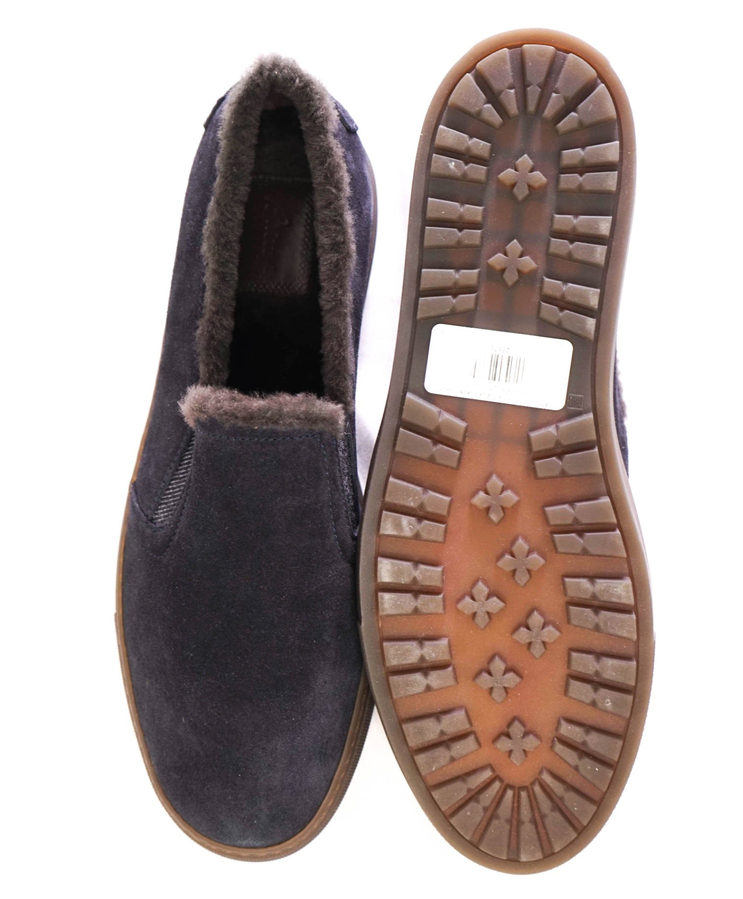 $1,150 BRIONI - Navy Blue Suede SHEARLING Sneakers - US 11 (UK10)