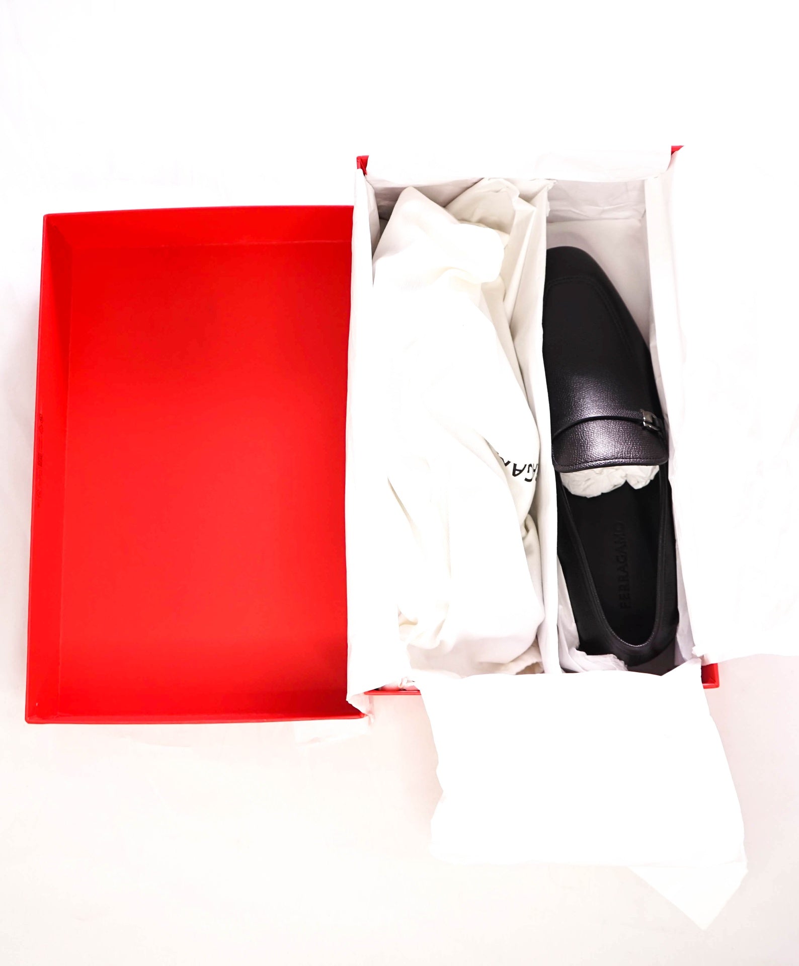 $950 FERRAGAMO - Black Pebbled "CHARME" Loafers Leather - 8.5 3E