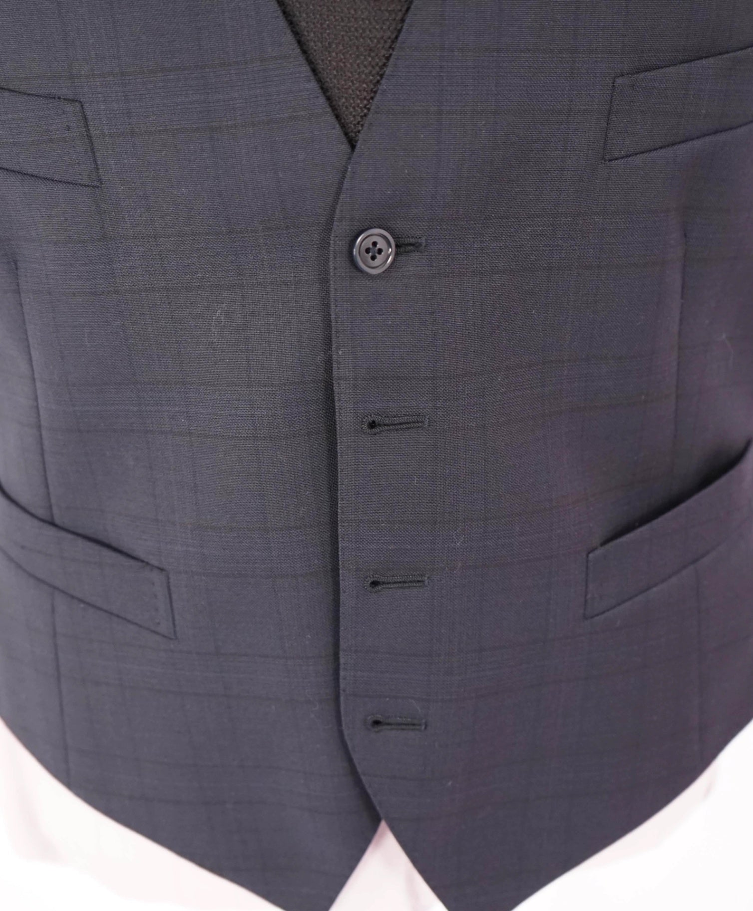 Ermenegildo Zegna - Navy Plaid Wool Waistcoat Vest - 40R