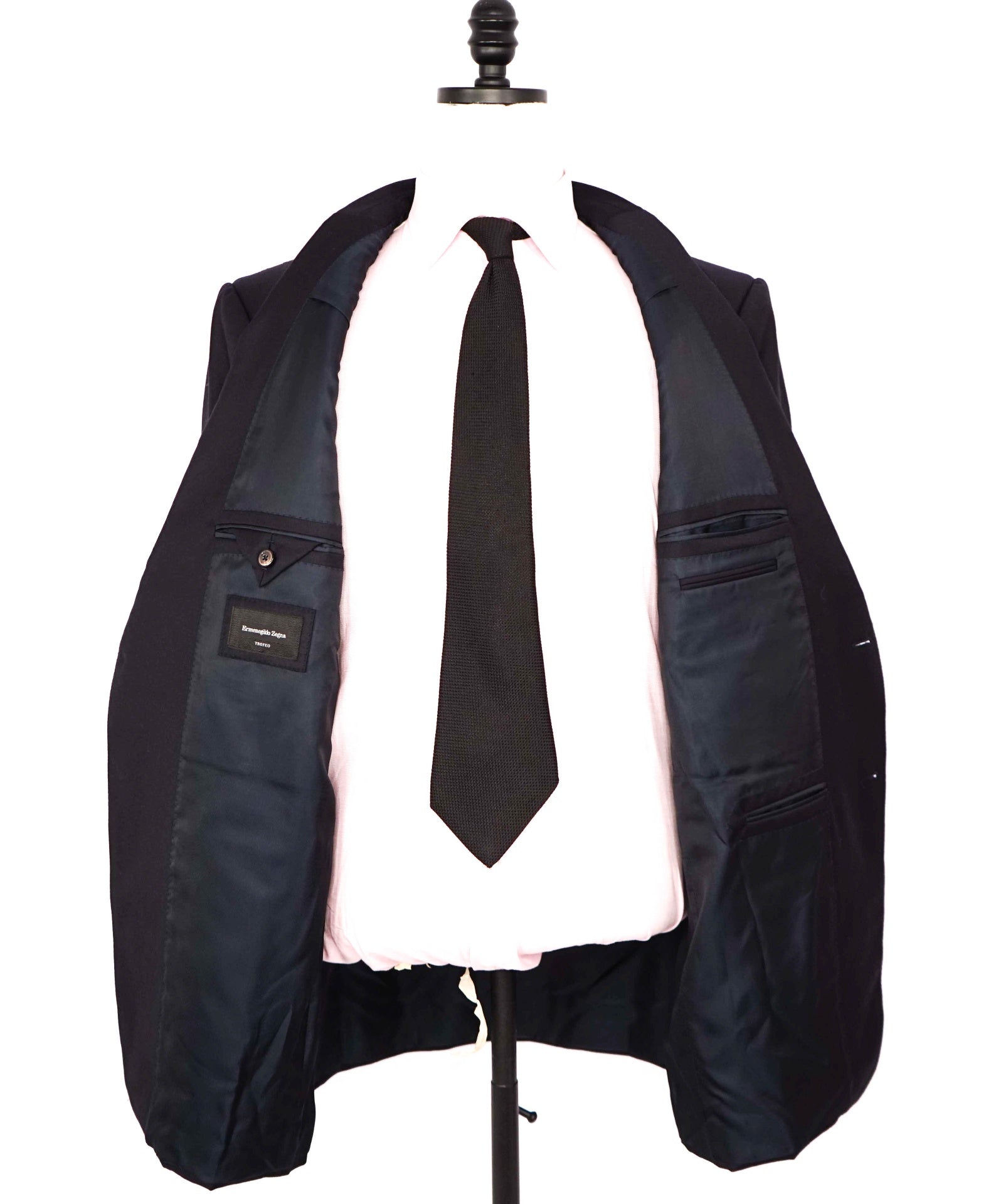 $3,495 Ermenegildo Zegna - Solid Navy "TROFEO" Wool Blazer - 48L