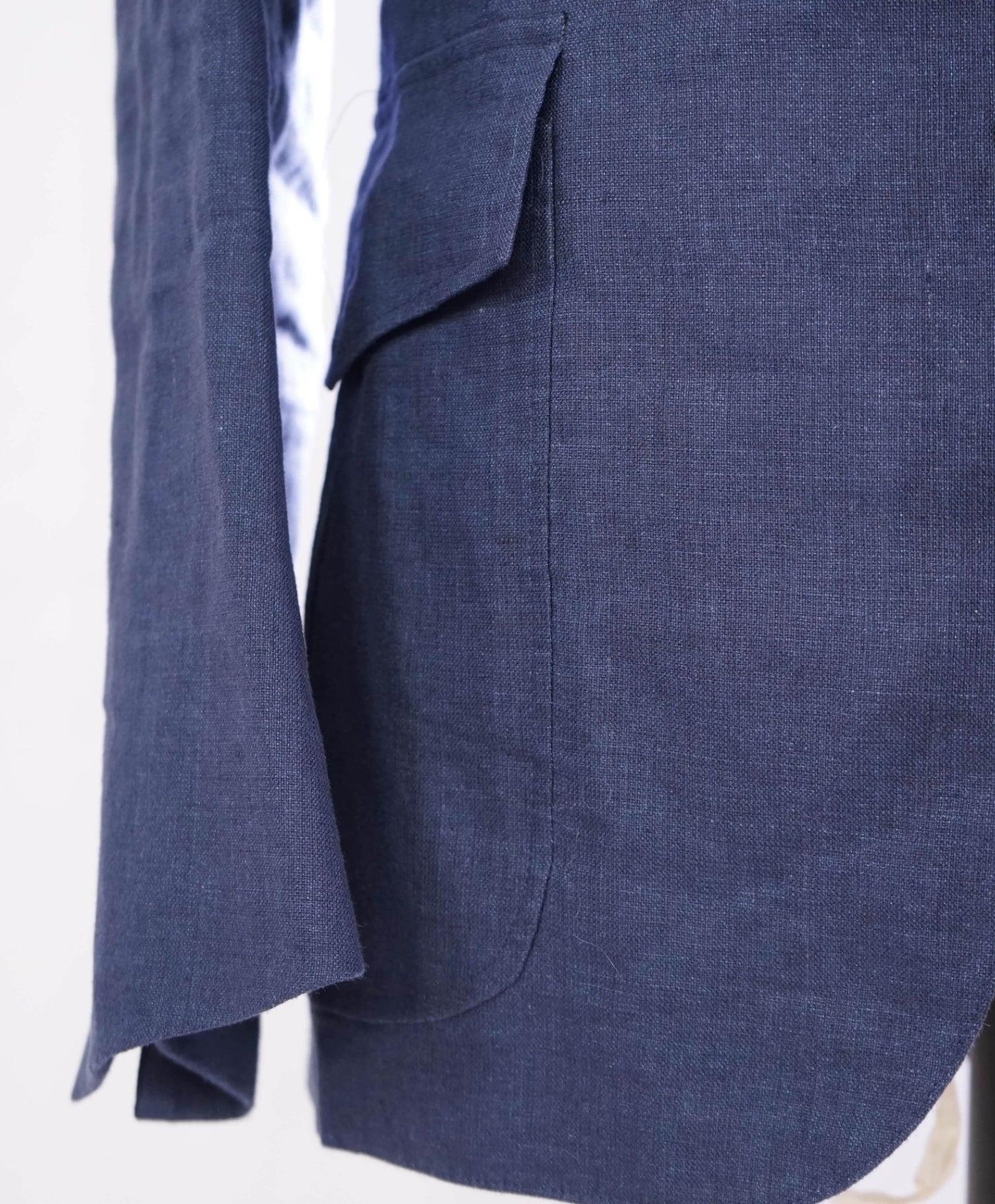 $2,295 Ralph Lauren Purple Label - Blue Linen/Silk Blazer - 40R