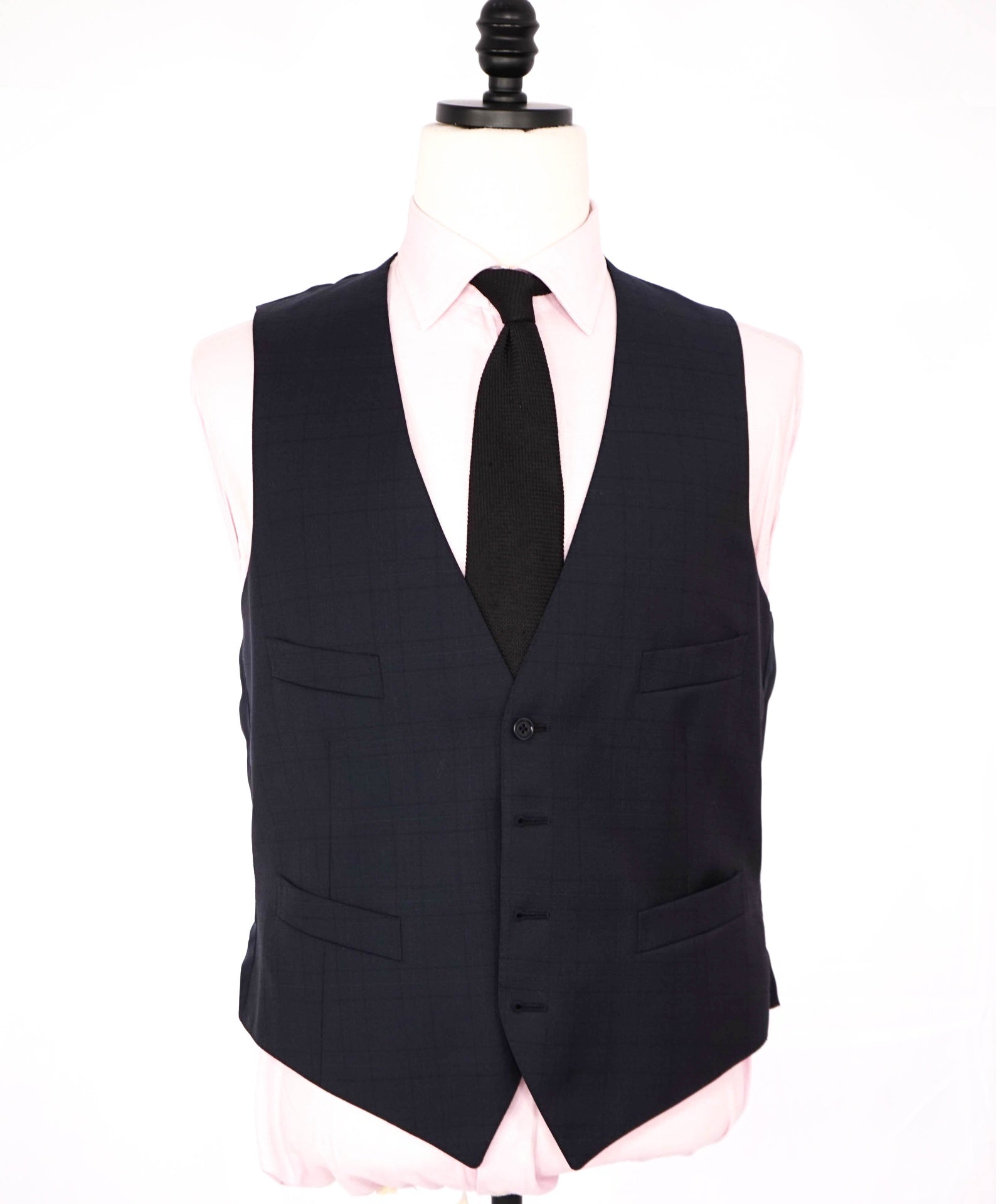 Ermenegildo Zegna - Navy Plaid Wool Waistcoat Vest - 40R