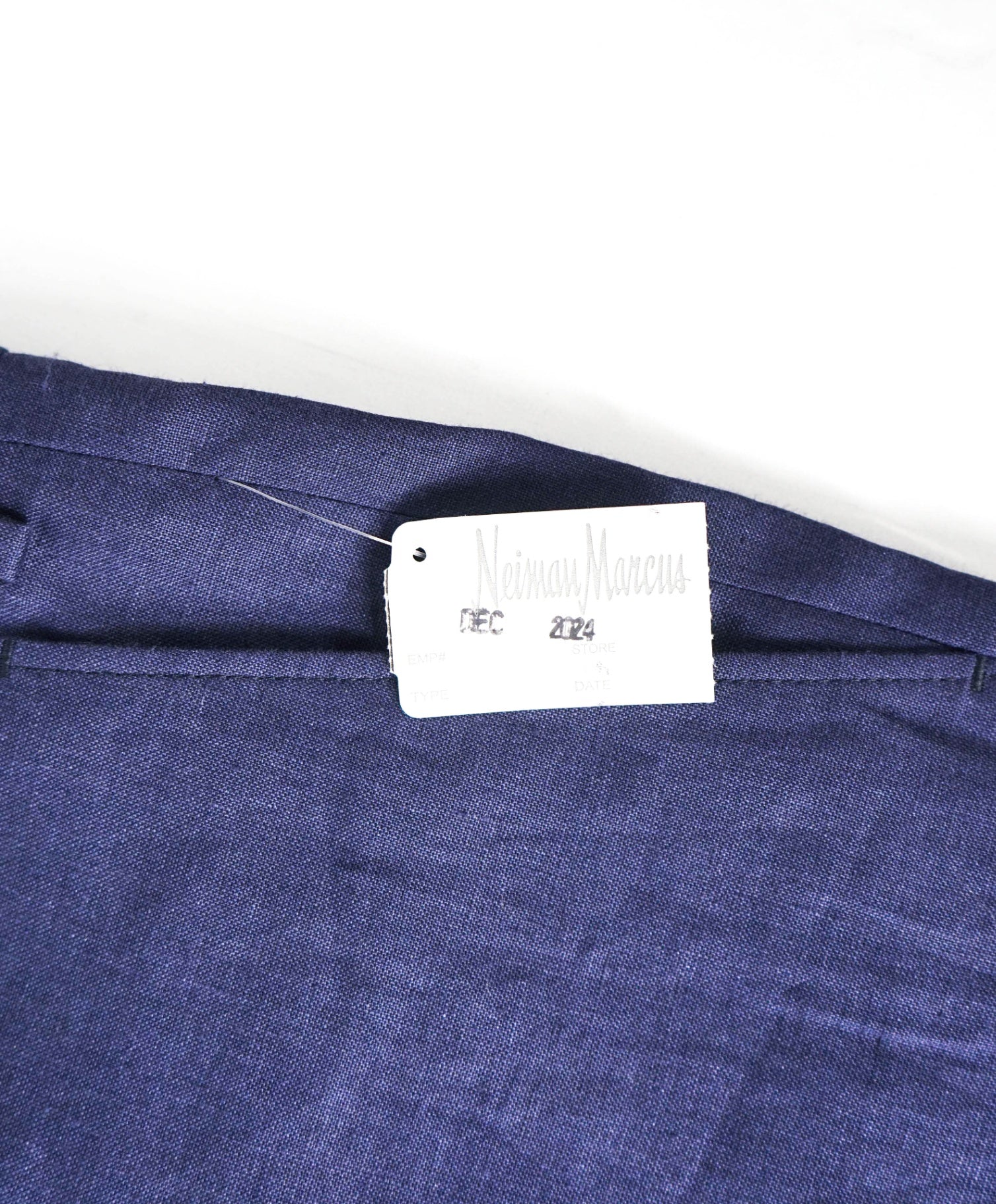$950 BRIONI - Solid SLIM Blue PURE LINEN Dress Pants - 40W